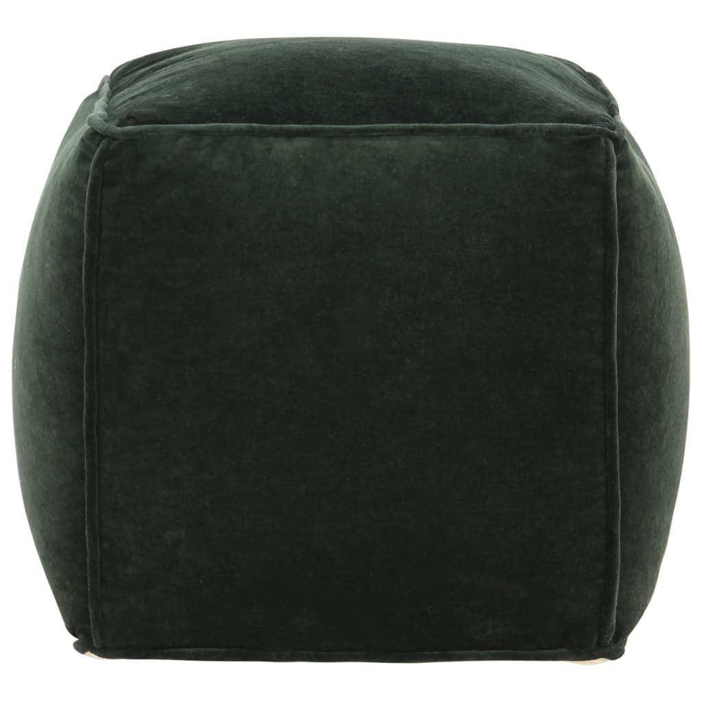 Waldgrün vidaXL Baumwollsamt forest 40×40×40 St) cm green Polsterhocker (1 Pouf