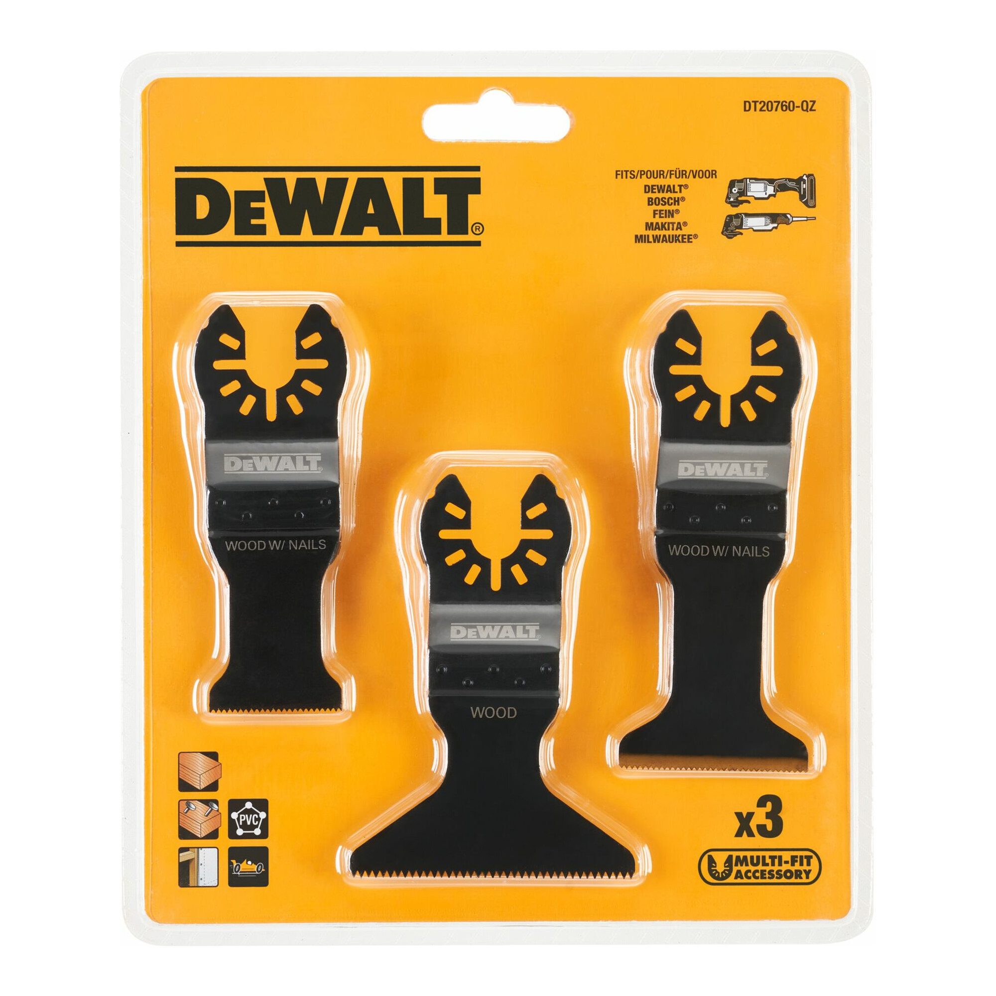 DeWalt Multitool DEWALT Multi-Tool Saegeblatt Set 3-tlg.