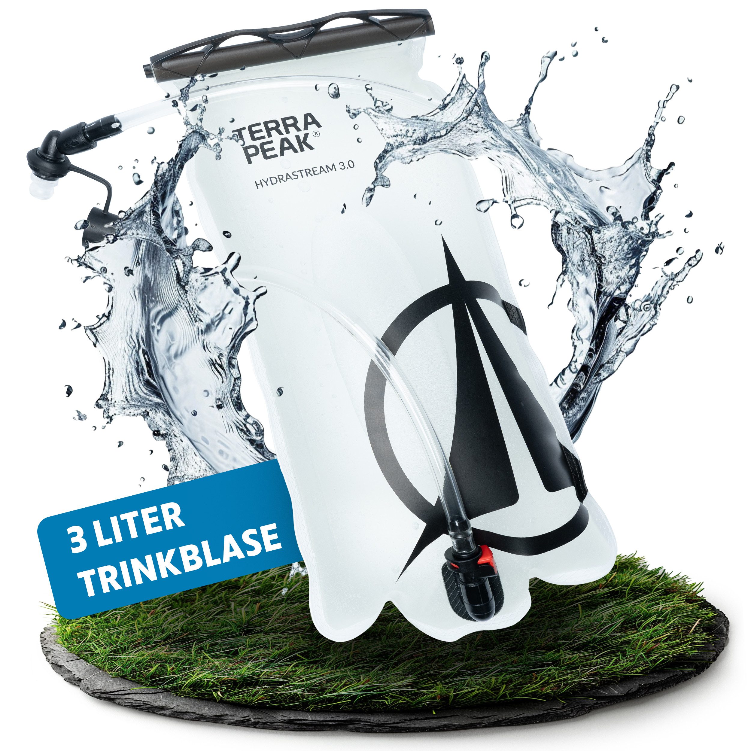 Trinkblase Premium Trinkblase mit Schlauch für Rucksack universal BPA-Frei
