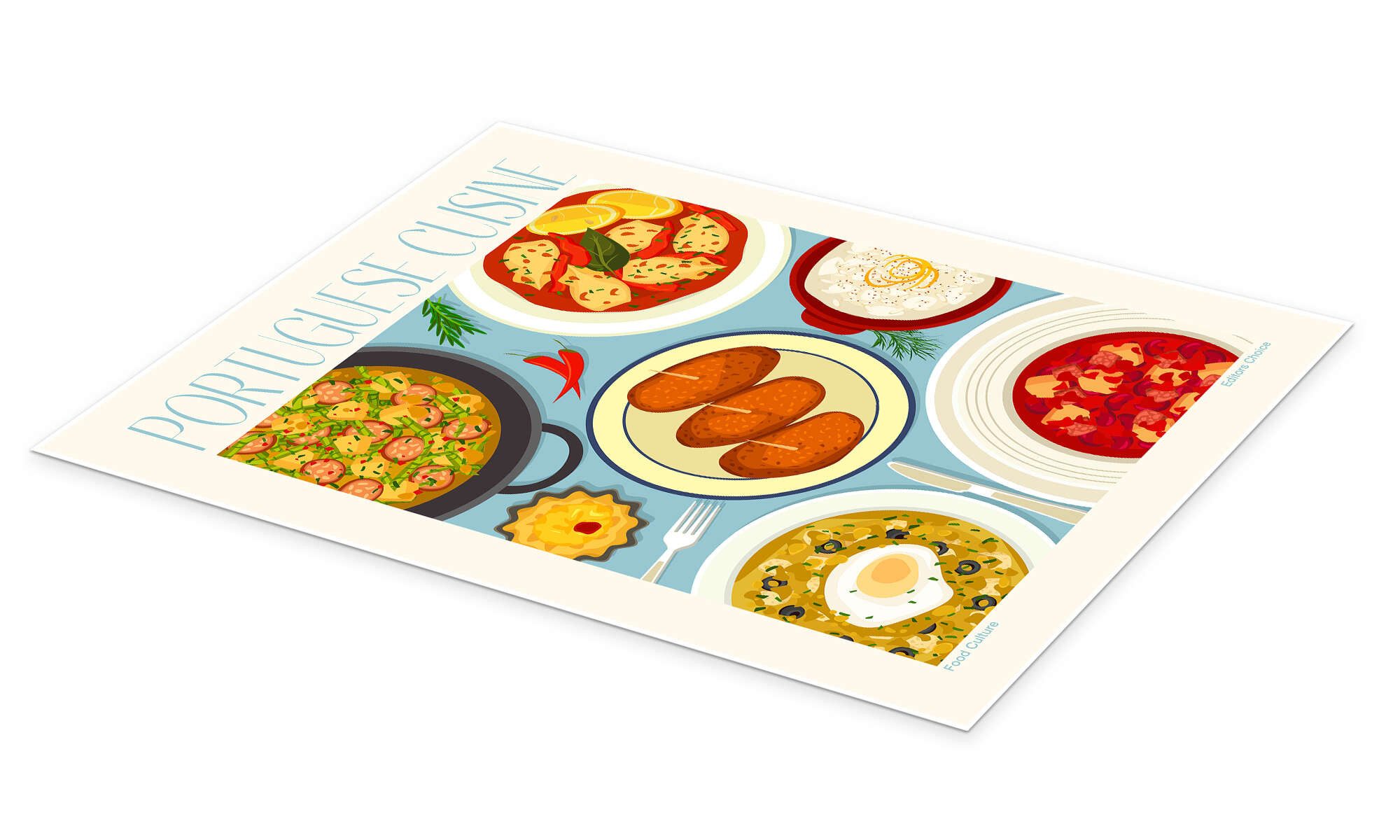 Posterlounge Wandbild Traditional Food - Portuguese Cuisine, Editors Choice, erhältlich als Poster, Leinwandbild, Wandsticker oder Acrylglasbild