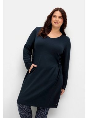 Sheego Sweatkleid Große Größen mit Taschen und regulierbarer Taille