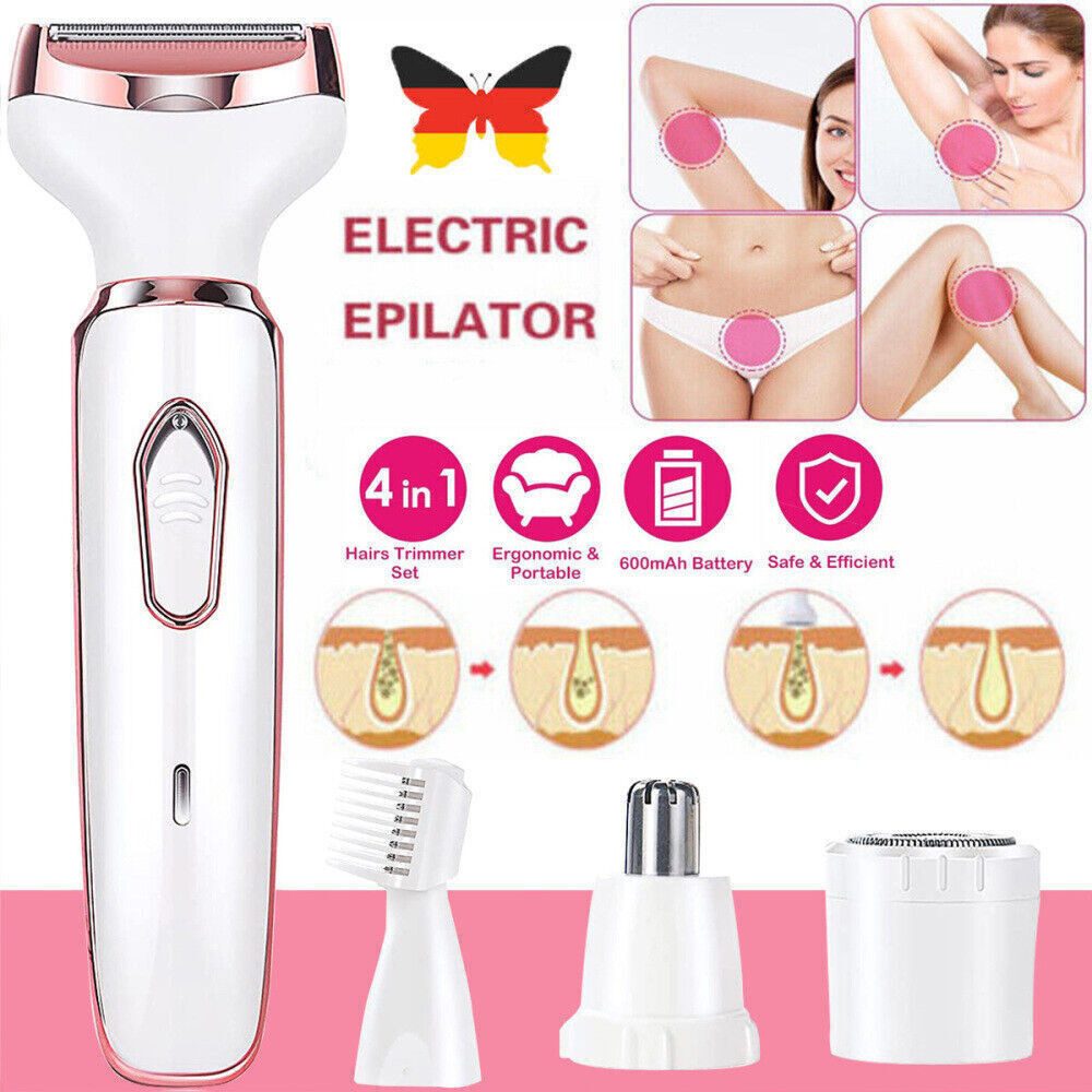 ZREE Körper- und Bikinitrimmer Elektrischer Rasierer 4-In-1Damenrasierer Schmerzfreier Intimrasierer, Perfektes Geschenk, Schmerzlos und hypoallergen,USB-Schnellladung