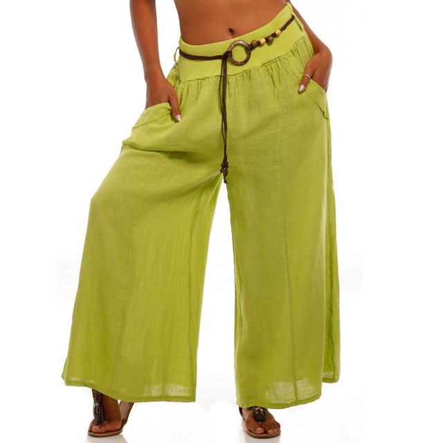 YC Fashion & Style Leinenhose mit breitem Bund & Gürtel – Luftig & Elegant günstig online kaufen