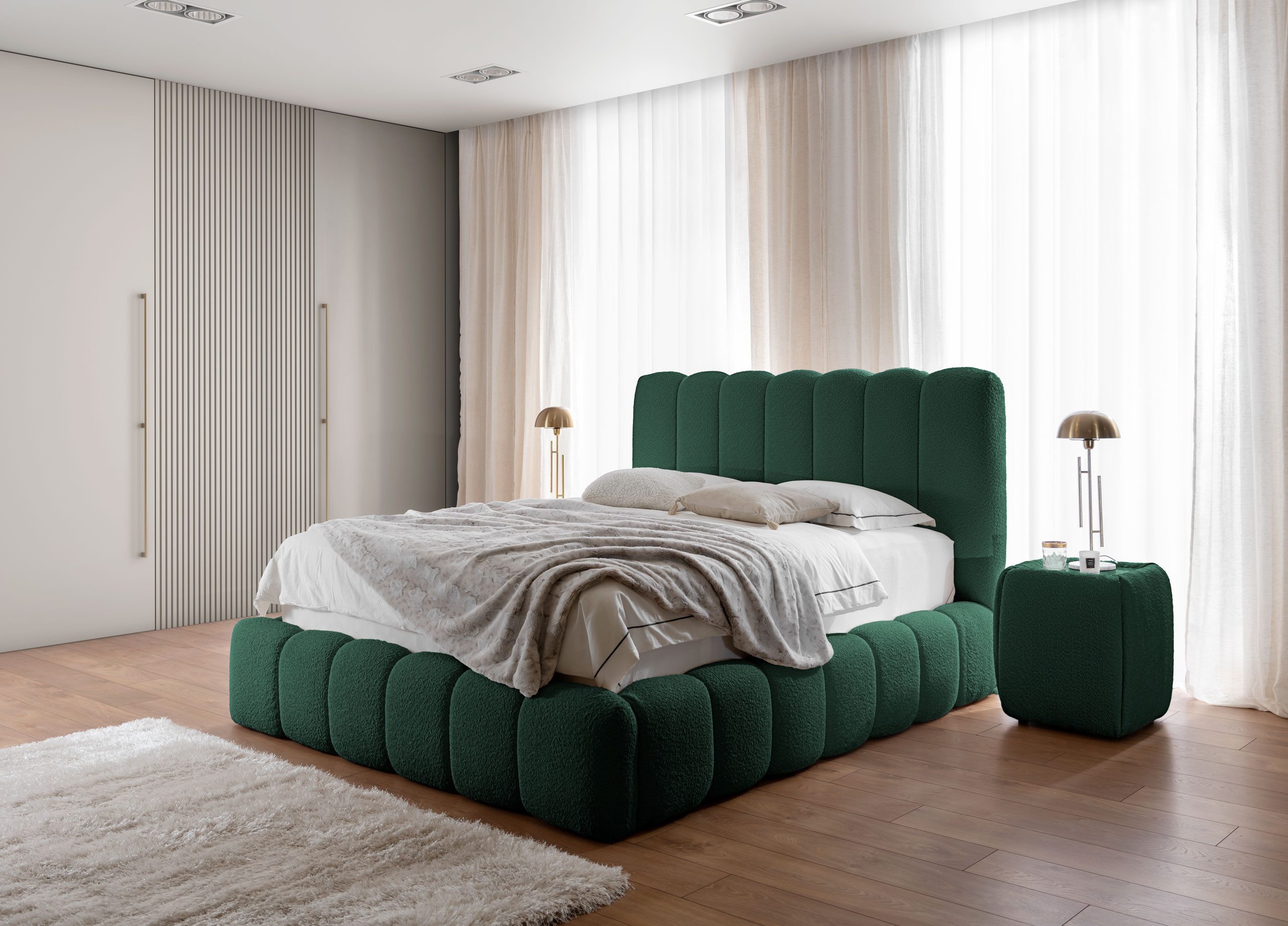 Polsterbett Cande mit Bettkasten und Lattenrost