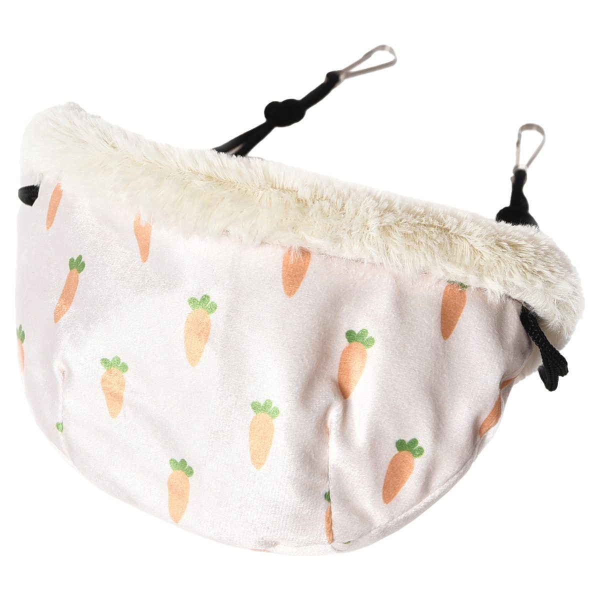 Tierbett Hängender Schlafsack Carrot aus Plüsch weiß