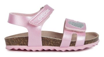 Geox B SANDAL CHALKI GIRL Sandale, Sommerschuh, Klettschuh, Sandalette, mit glitzerndem Herzchen