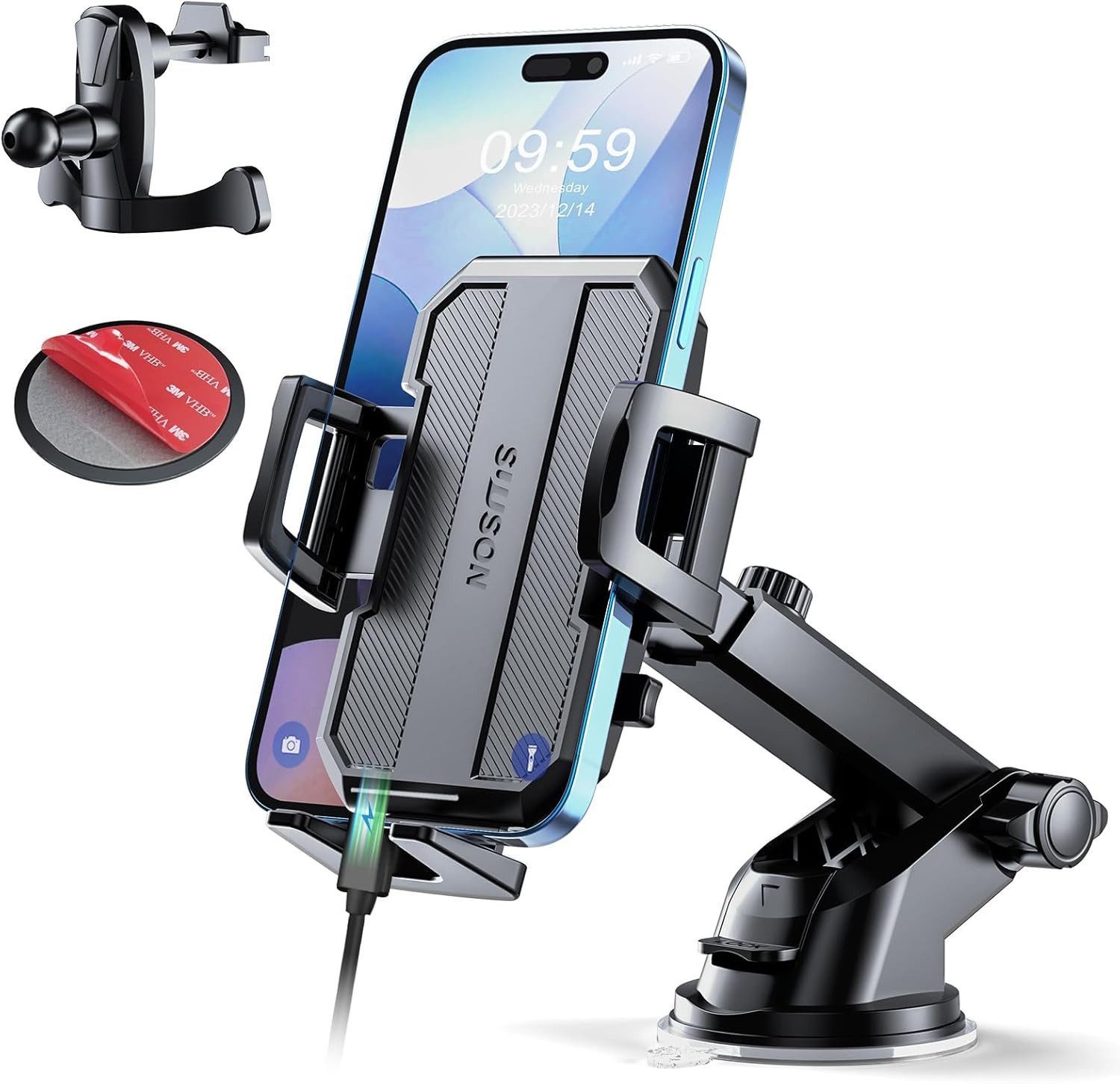 Teendow Smartphone-Halterung 3-in-1-Autotelefonhalterung mit starkem Saugnapf