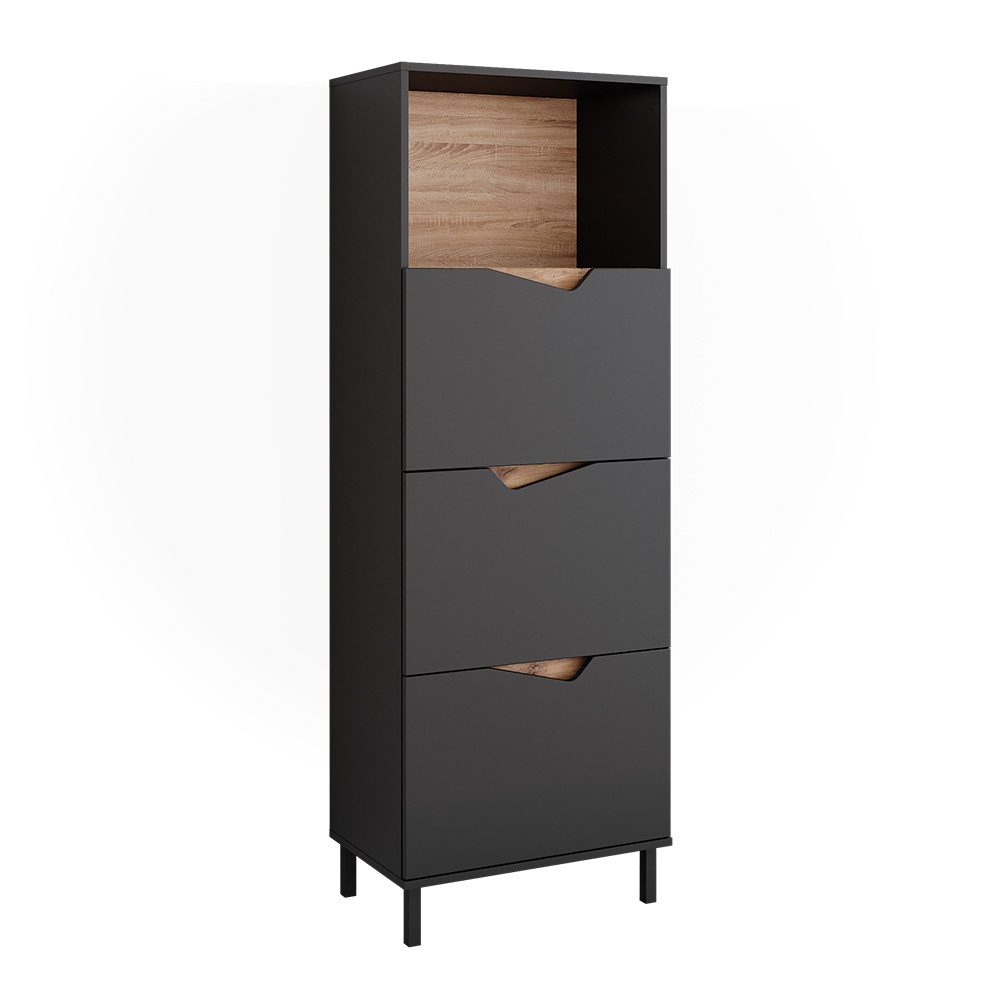 Vicco Kommode Marelle, Anthrazit/Artisan, 60 x 169.5 cm mit 4 Fächern (1 St)
