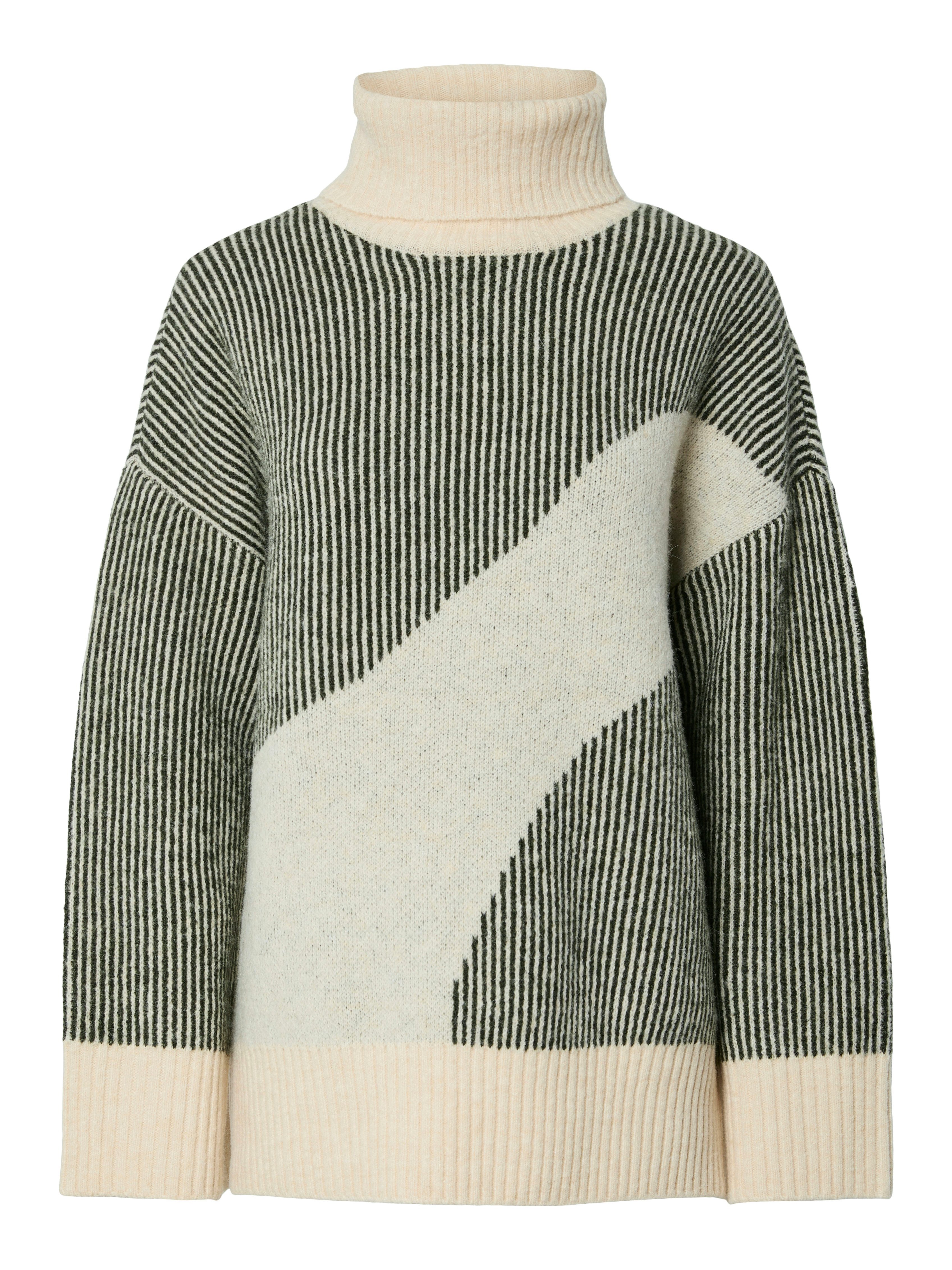 pieces Rollkragenpullover PCLINNA ROLL NECK LOOSE KNIT PWP BC im Colorblock günstig online kaufen