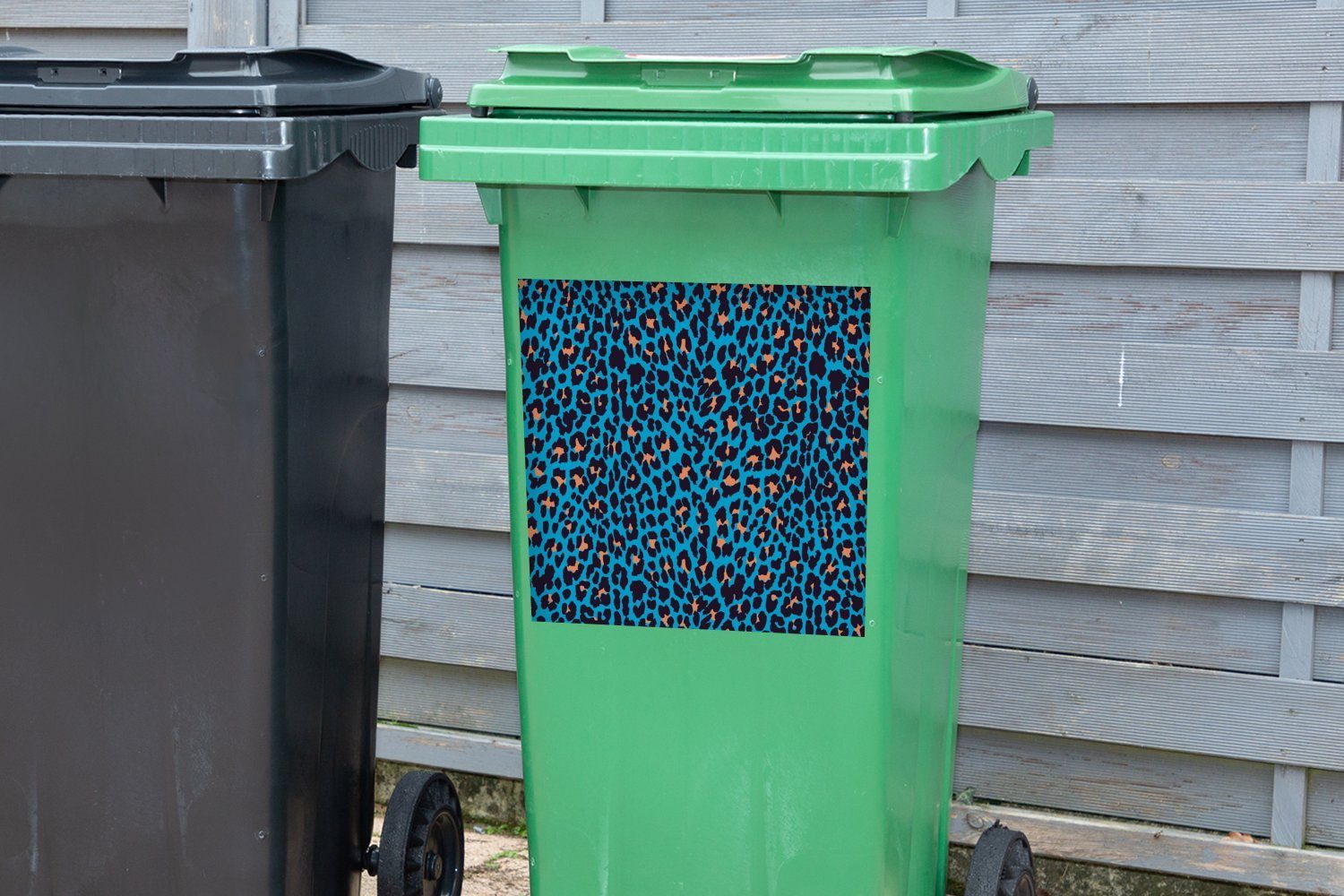 MuchoWow Wandsticker Pantherdruck - Tier Mülleimer-aufkleber, (1 St), Sticker, Abfalbehälter - Design Mülltonne, Container