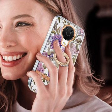 Wigento Handyhülle Für Nokia G20 / G10 Silikon Case TPU mit Ring Flower Motiv 6 Schutz Hülle Cover