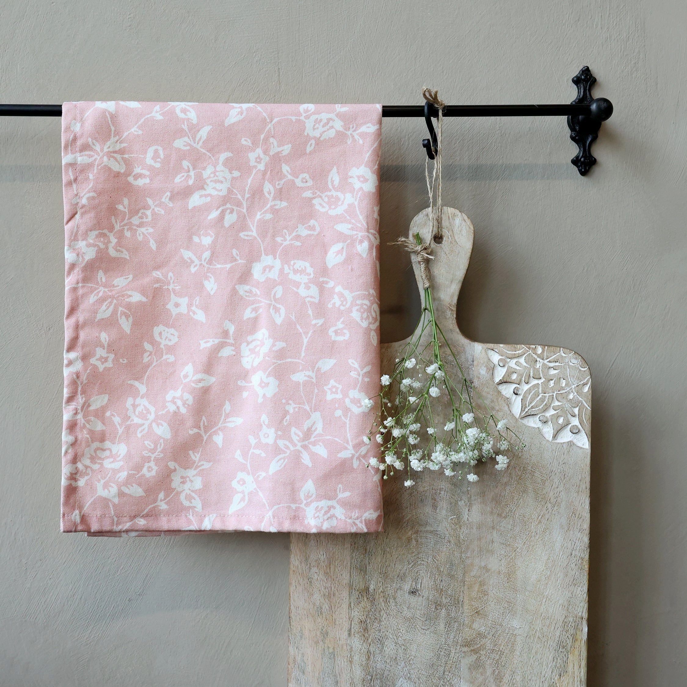 Chic Antique Geschirrtuch Chic Antique Aix Geschirrtuch mit Wildrosen Rosa
