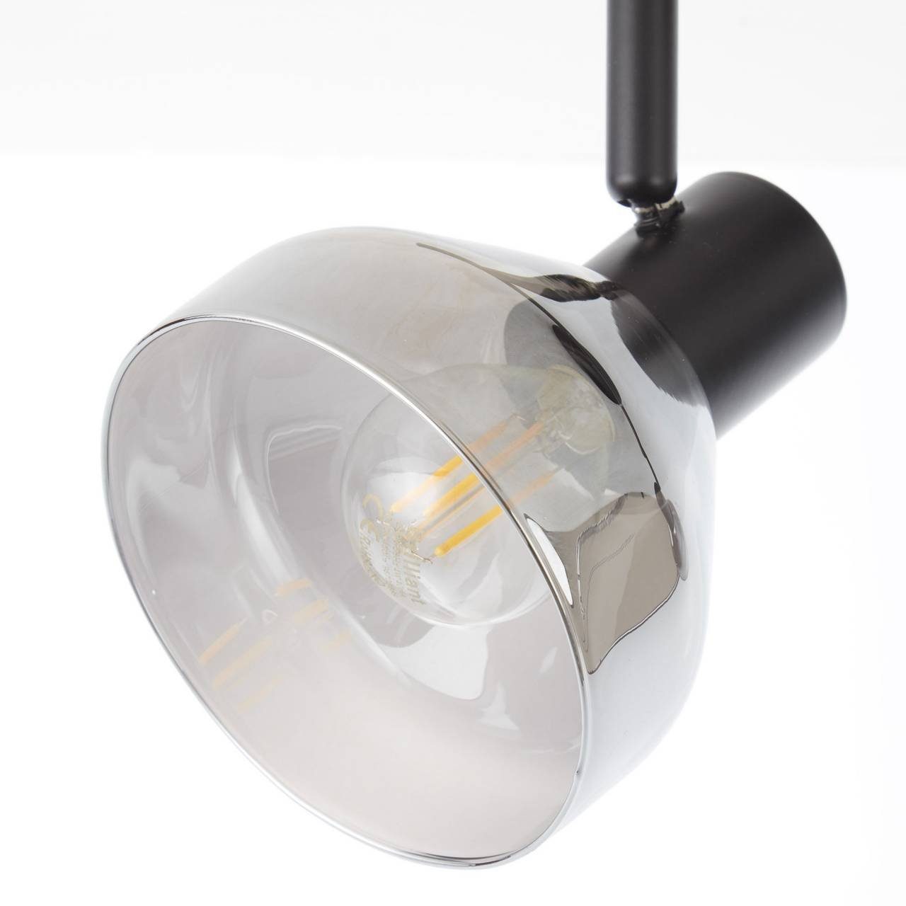 Brilliant 18W 4x Spotrohr schwarzmatt/rauchglas D45, Reflekt, Reflekt 4flg E14, Lampe Deckenleuchte