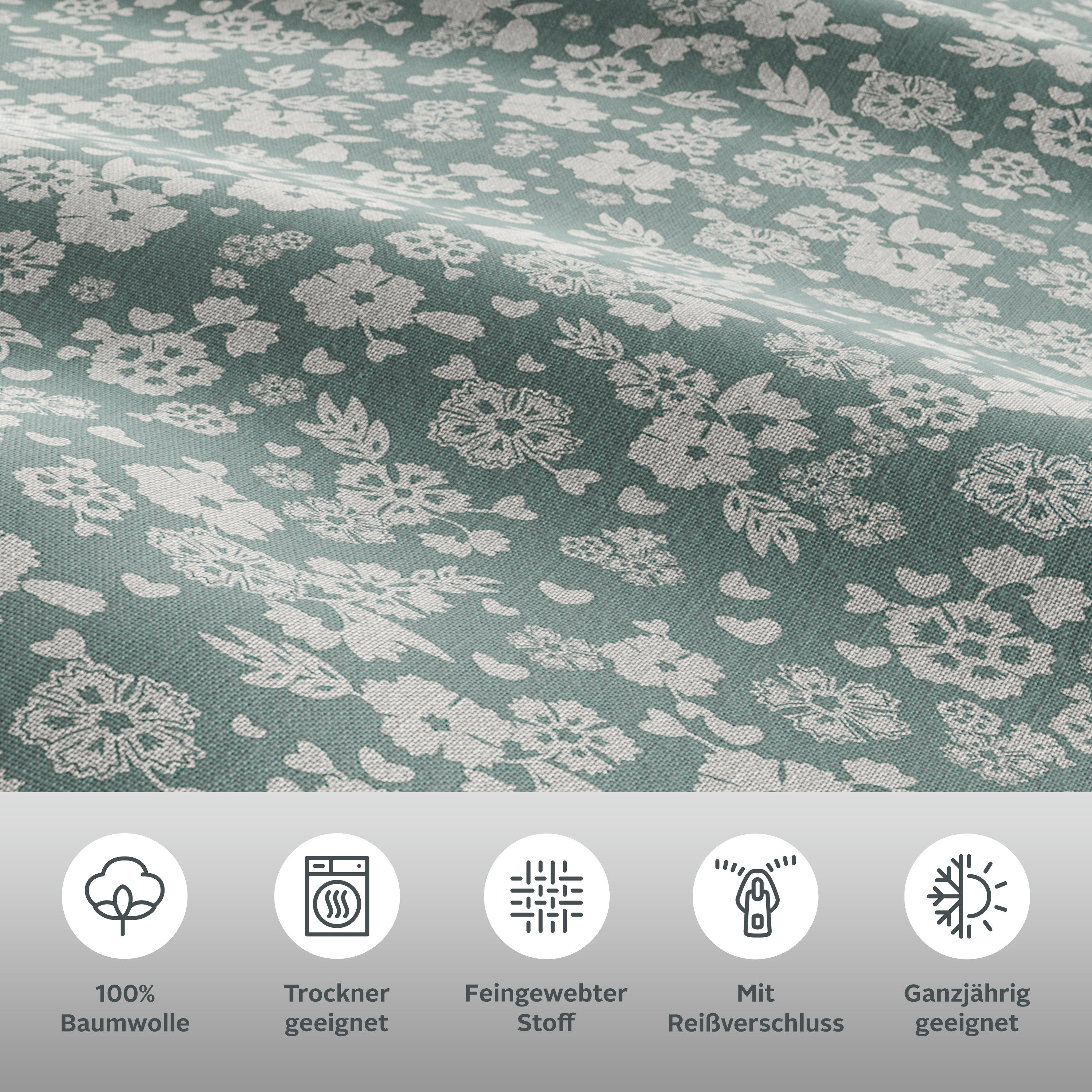 OTTO home Bettwäsche Mariby, Renforcé, 2 teilig, mit feinem Blümchen Design, skandinavisch, romantische Bettwäsche