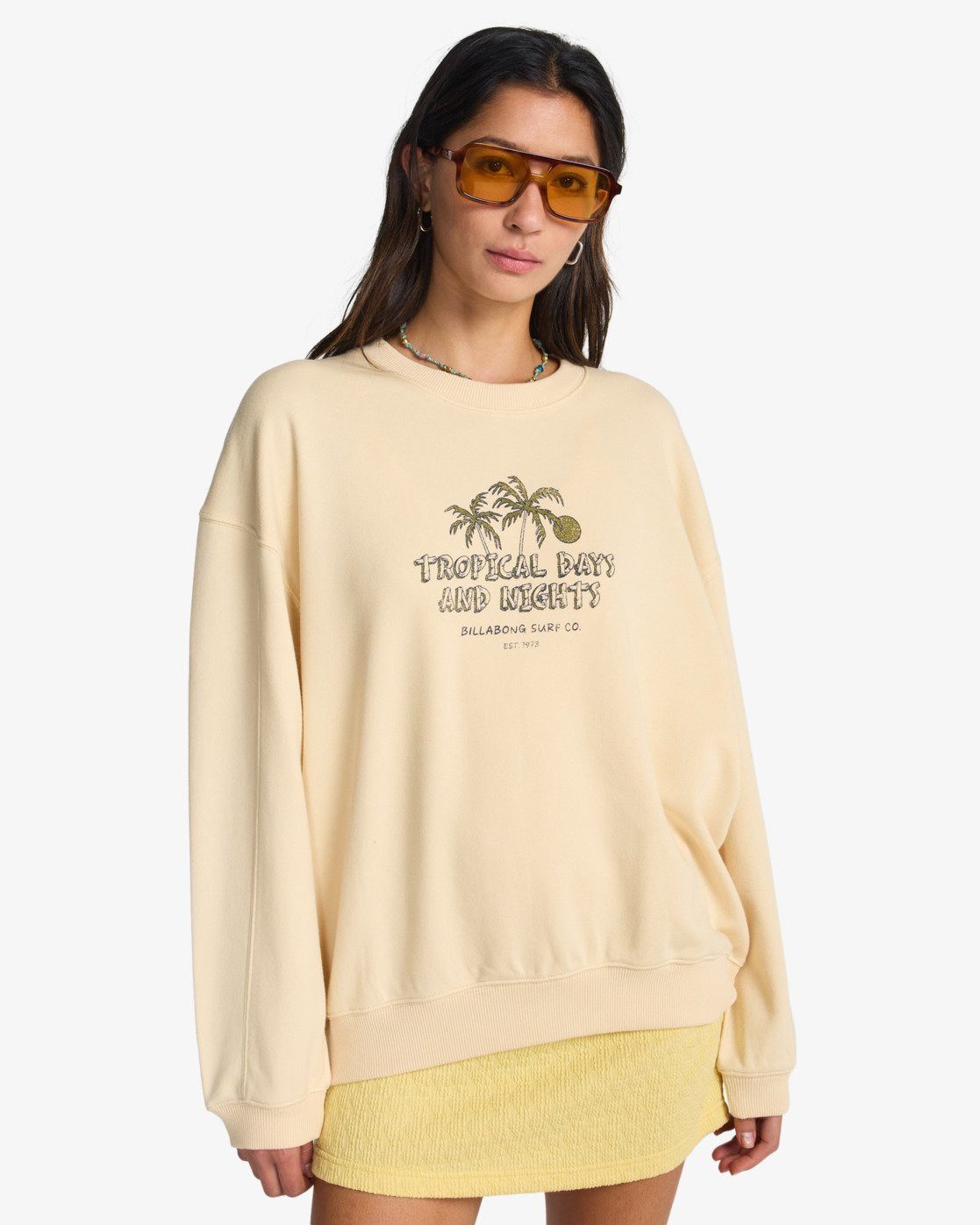 Billabong Sweatshirt ALL THE DAYS KENDALL sportlicher Stil, Drucke vorn und hinten, hoher Baumwollanteil