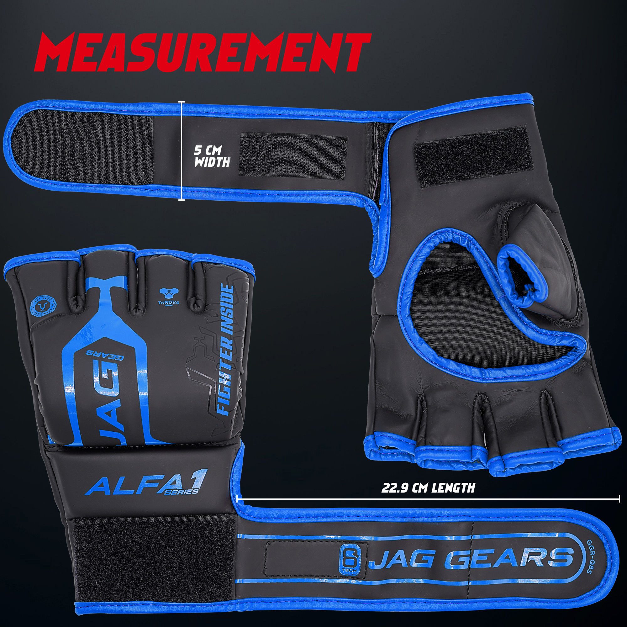 JAG GEARS MMA-Handschuhe MMA-Handschuhe Boxen Kickboxen Grappling und Sparring Handgelenkschutz (Set), Open-Palm MMA Gloves mit High-Density Knöchel- & Handschutz