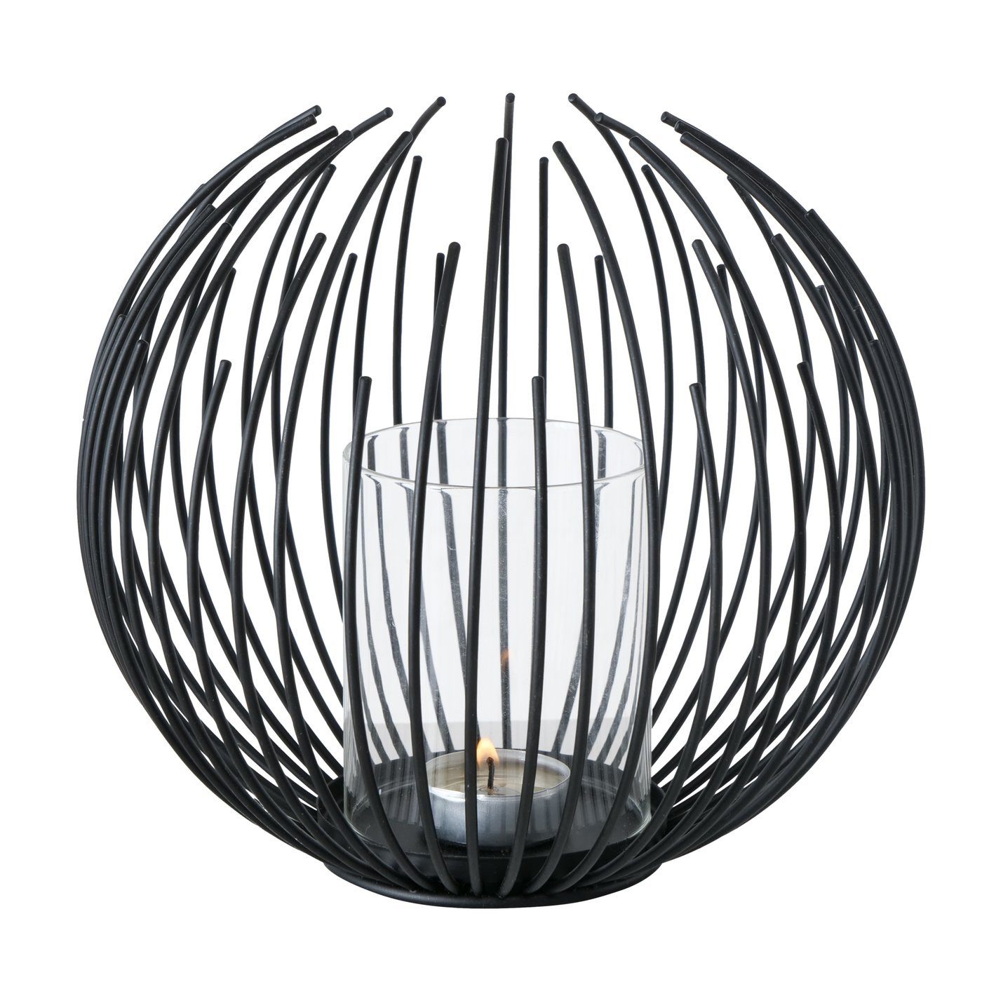 BOLTZE GRUPPE GmbH Windlicht Windlicht Cylon Glaszylinder Eisen schwarz H 20 cm Ø 24 cm