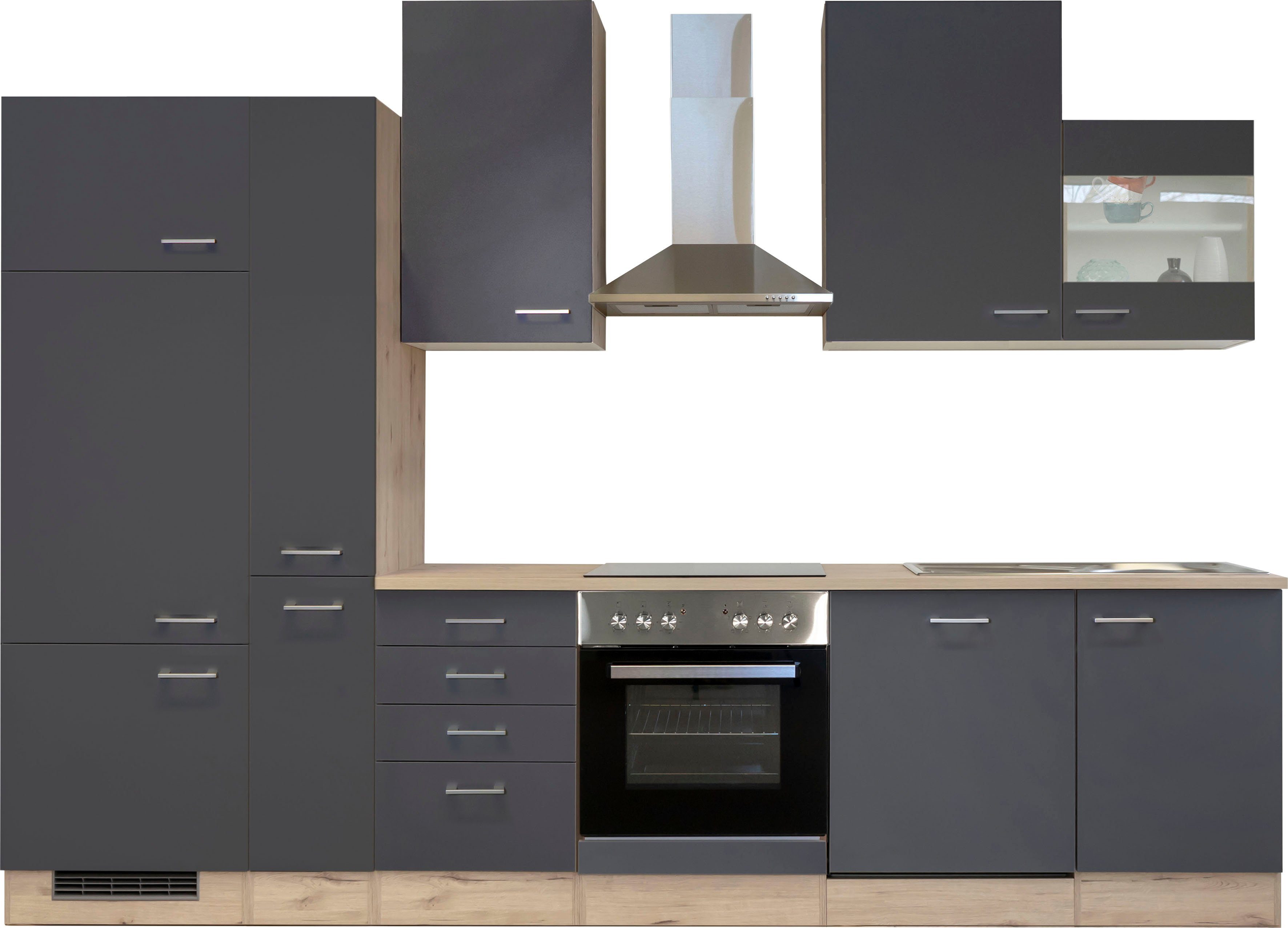 Flex-Well Küchenzeile Morena, mit E-Geräten, Gesamtbreite 310 cm