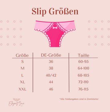 Elegant Love Taillenslip Sexy Damen Slip Dessous, Unterhose Unterwäsche in Spitzenoptik, Panty (1-St) Tanga /V-Strings mit Schleife, Höschen Lingerie für Damen