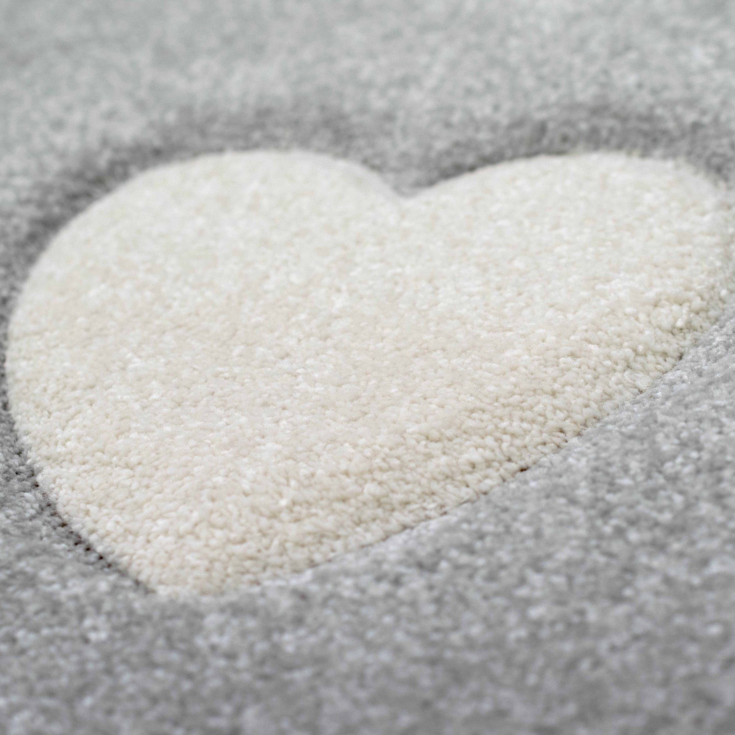 TeppichHome24 Kinderteppich Kinderzimmer Teppich Herz Stern creme schwarz g günstig online kaufen