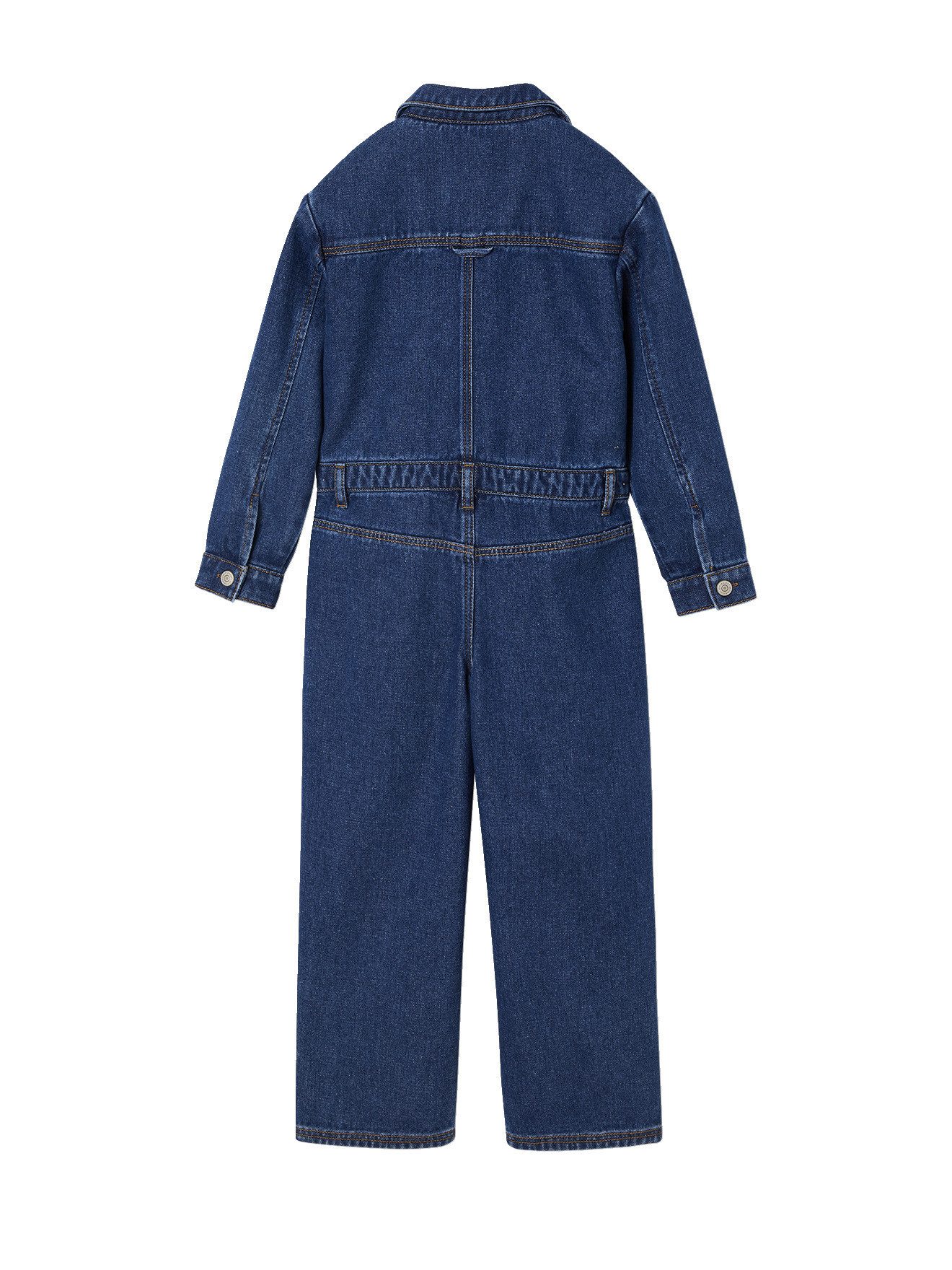 vertbaudet Jumpsuit Mädchen Denim-Jumpsuit, Worker-Style