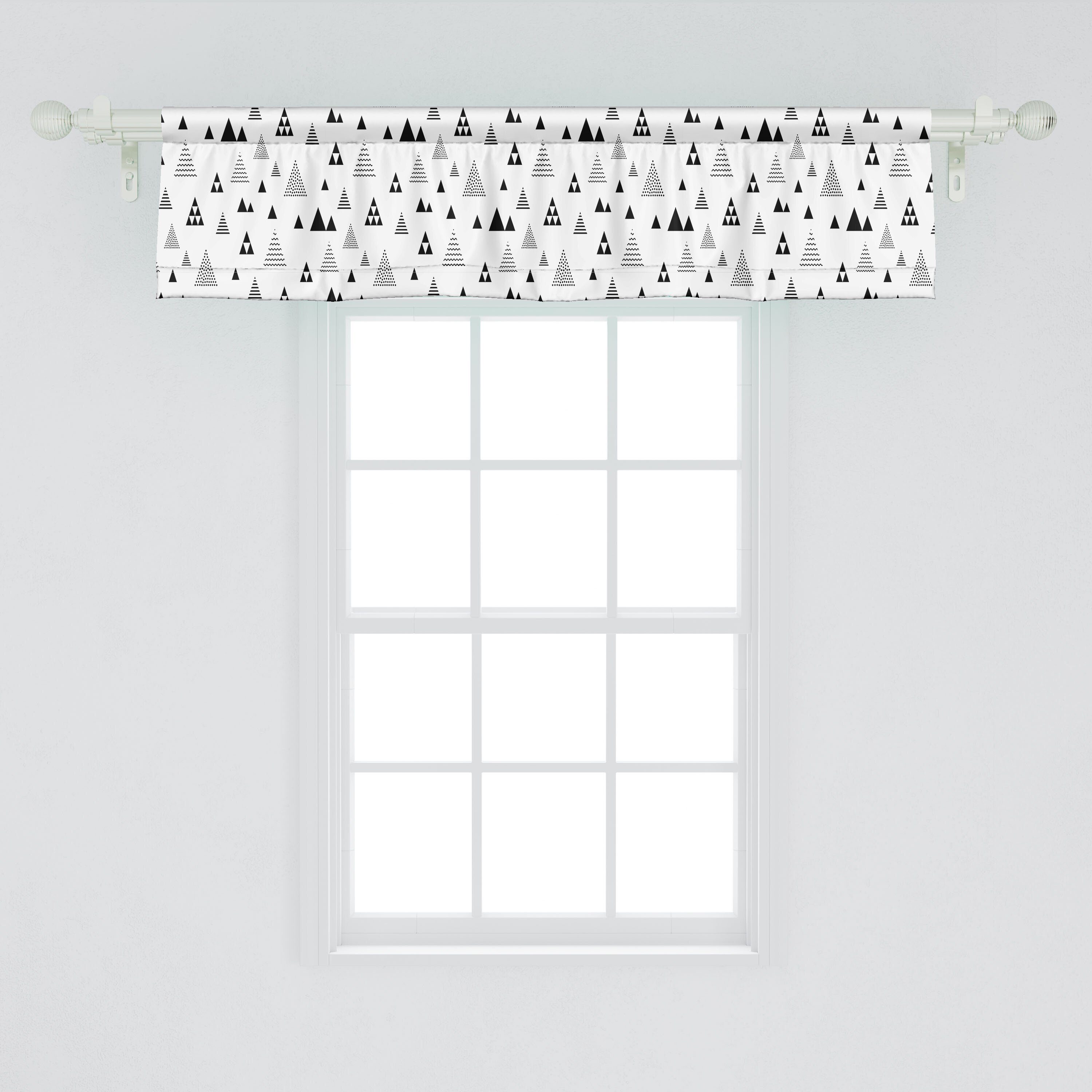 Abakuhaus, Geometrisch Gestreifte Stangentasche, Volant Vorhang Küche Triangles Scheibengardine Gepunktete mit Schlafzimmer Microfaser, für Dekor