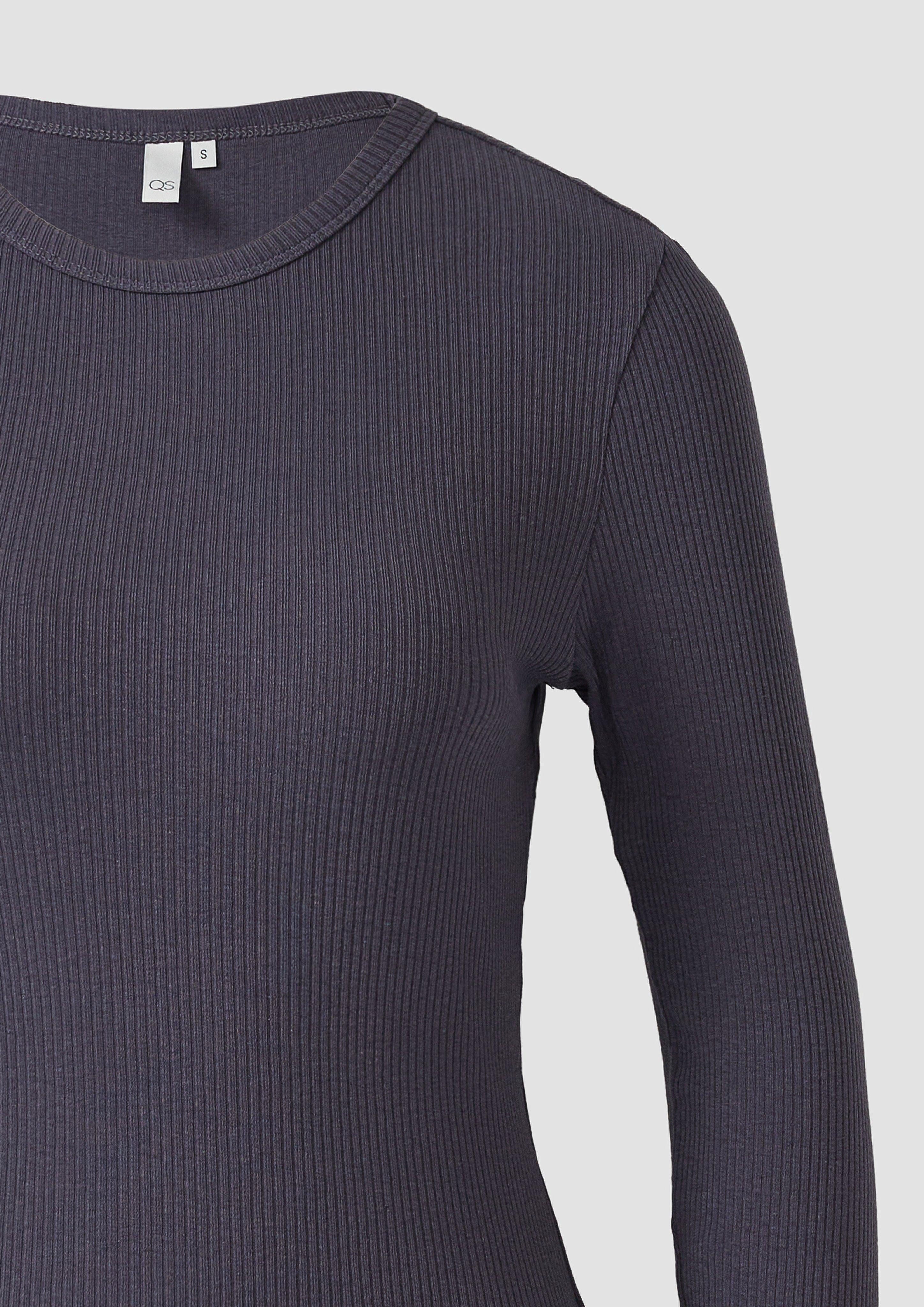 QS Langarmshirt Geripptes Longsleeve im Slim günstig online kaufen