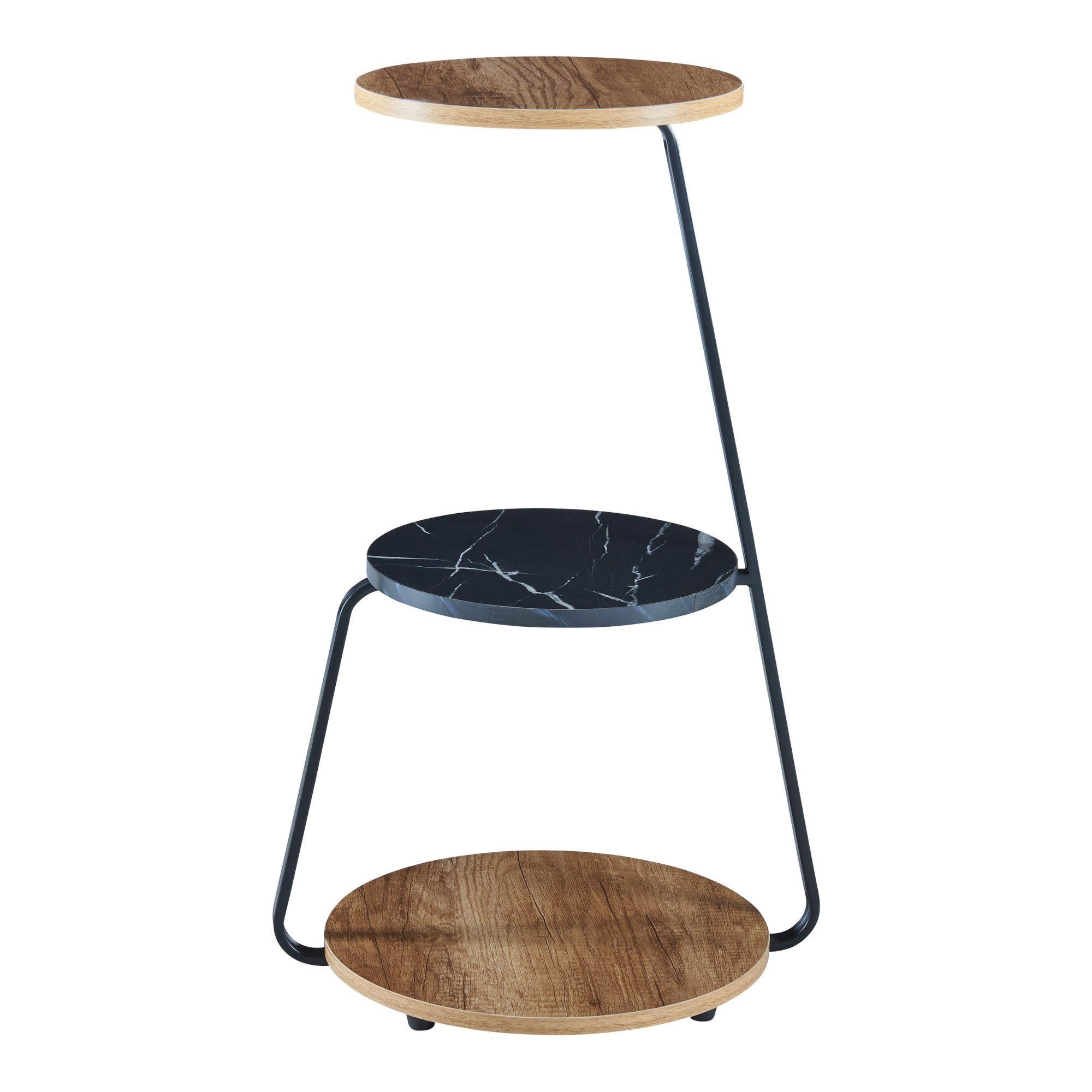 en.casa Beistelltisch, »Sipoo« Sofatisch mit 3 Ebenen 74x46x37cm Walnuss / günstig online kaufen