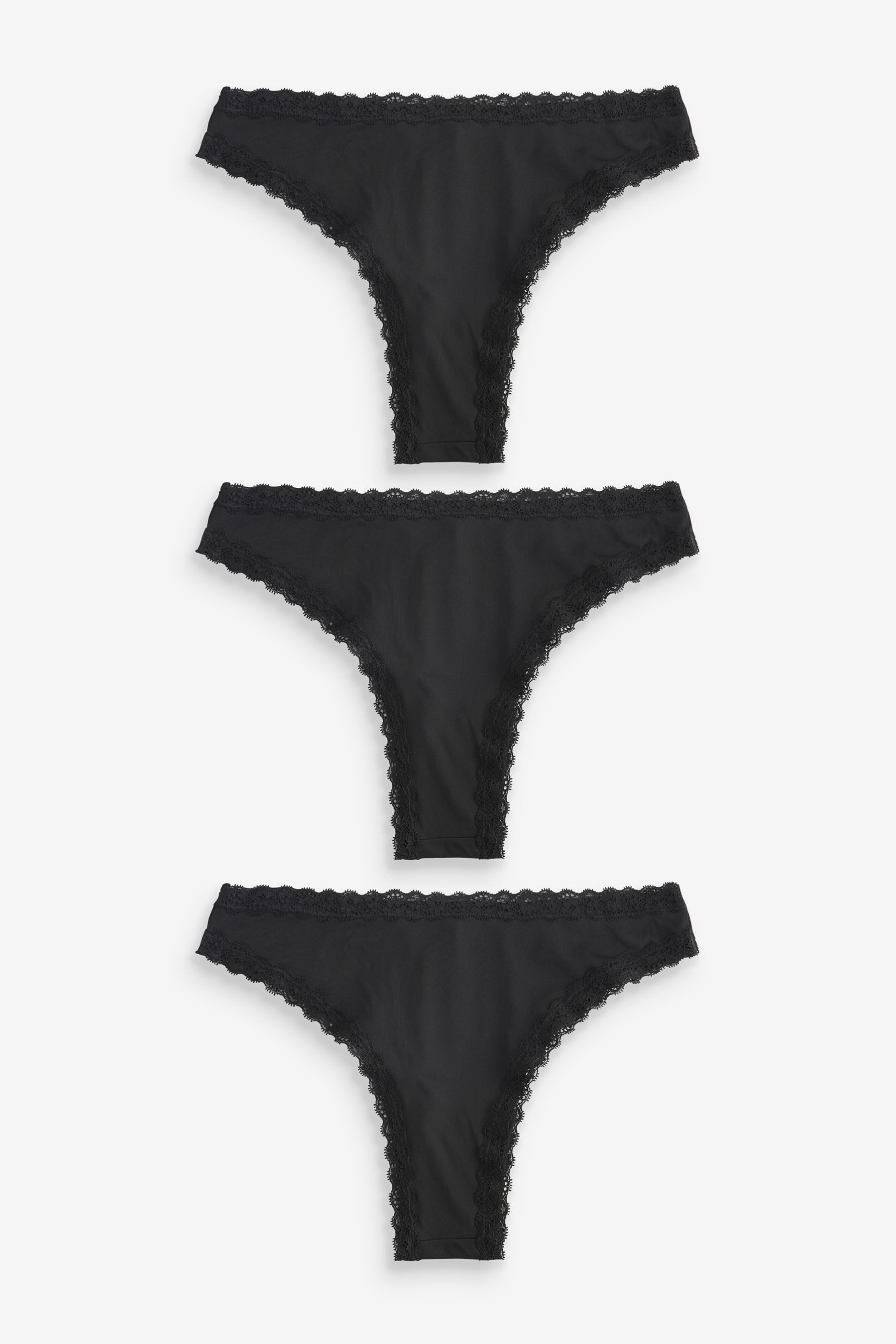 Brasilslip 3 x Slips aus Mikrofaser mit Spitze, Brazilian