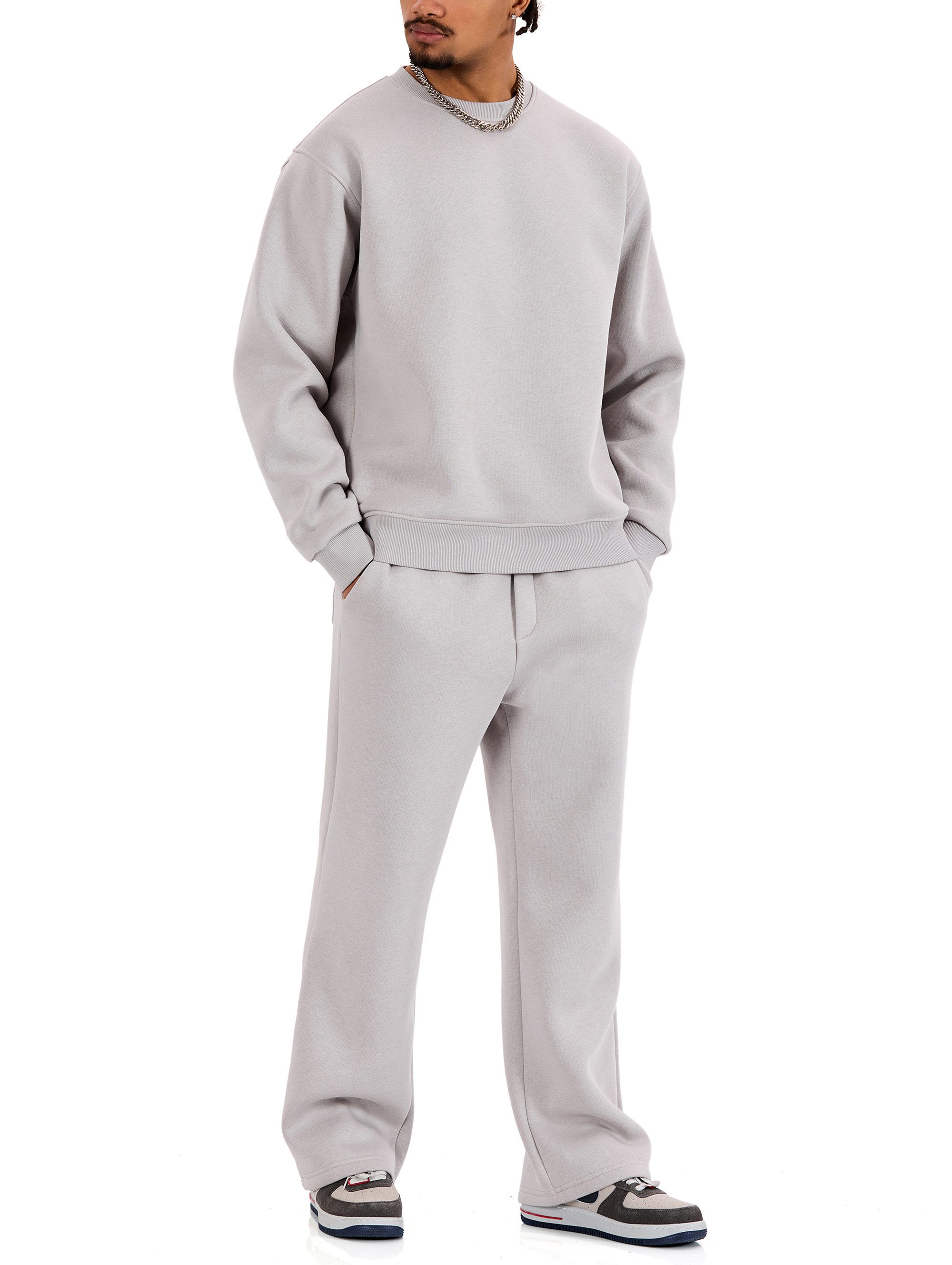 Jogginganzug Zweiteiliges Sweat-Set mit Rundhals - Pullover & Jogginghose