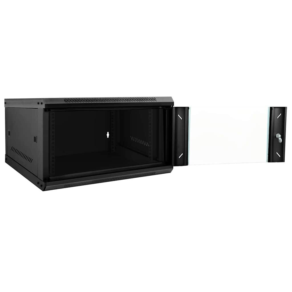 vidaXL Netzwerkschrank mit Speicher Schwarz 53 x 60 x 30 cm Stahl Netzwerk-Adapter