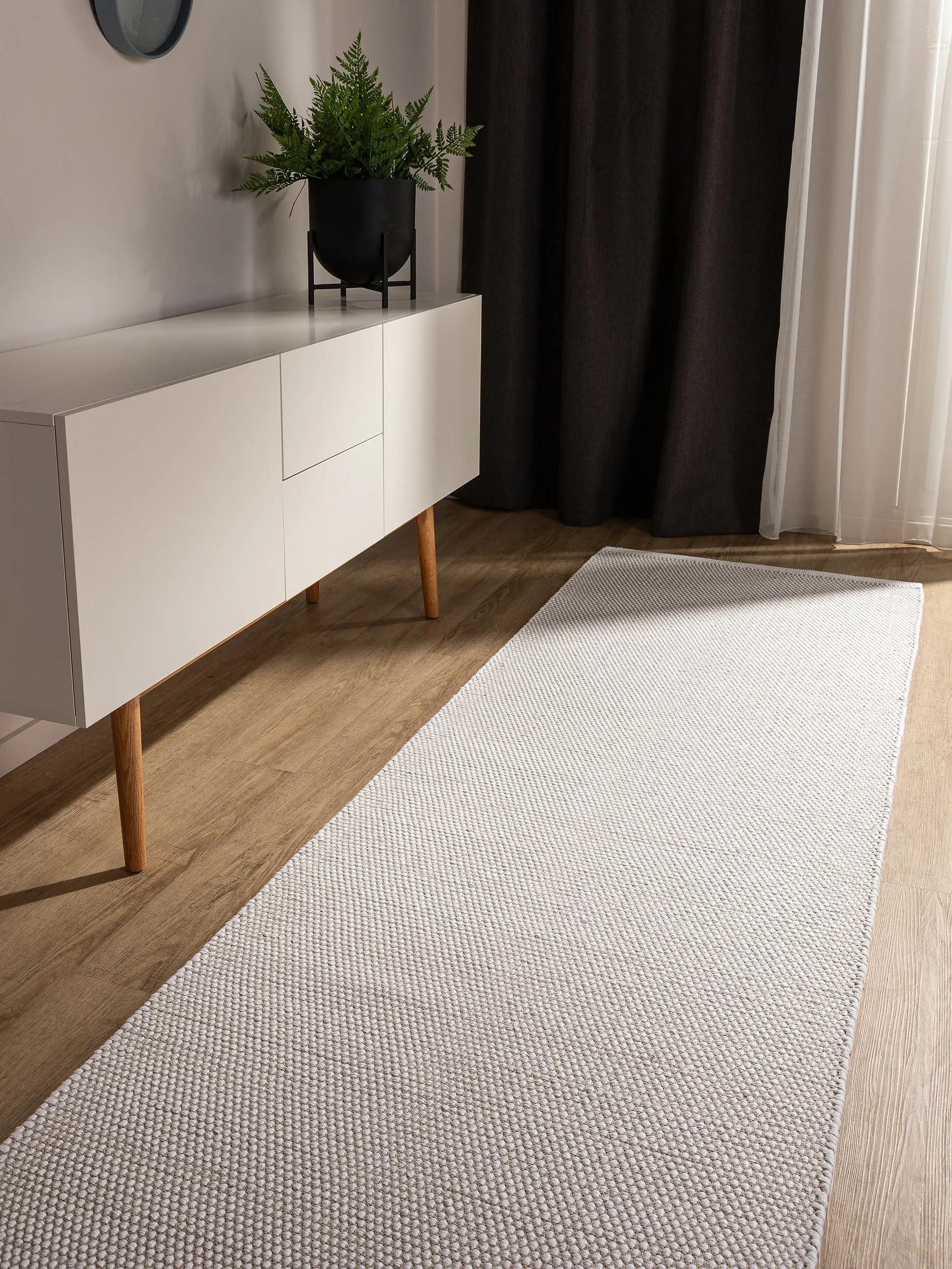 benuta Teppich Ron, rechteckig, Höhe: 5 mm, 100% Baumwollteppich, Minimalistisch, Pflegeleicht, Wohnzimmerteppich