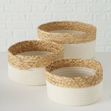 Meinposten Dekokorb 3 Körbe rund Aufbewahrungskorb Dekokorb runder natur (3 St., 3er Set), Klein: 20 x 10 cm Mittel: 23 x 12 cm Groß: 25 x 15 cm