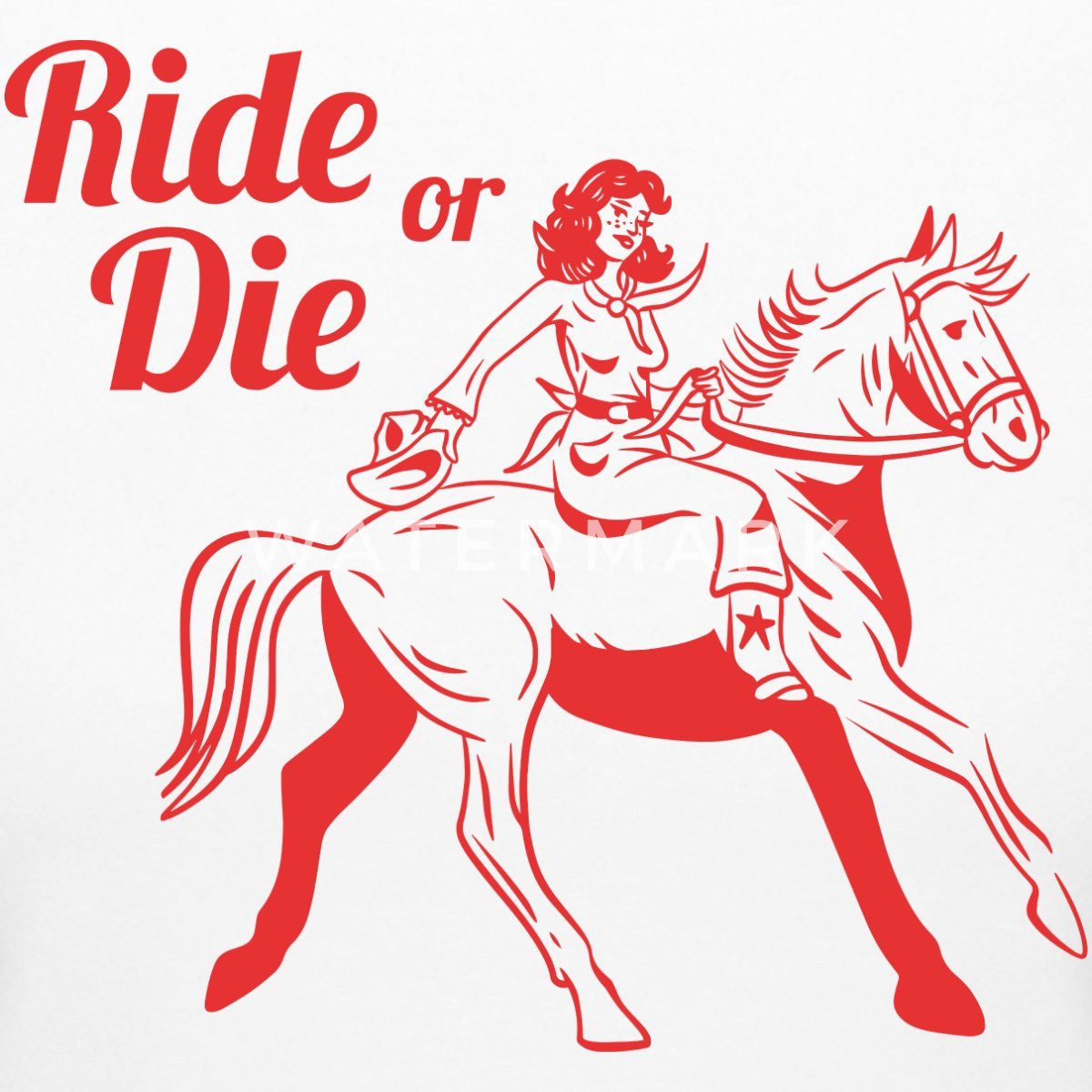 Spreadshirt T-Shirt Ride Or Die Best Friends Western Cowboy Crop Top (1-tlg)