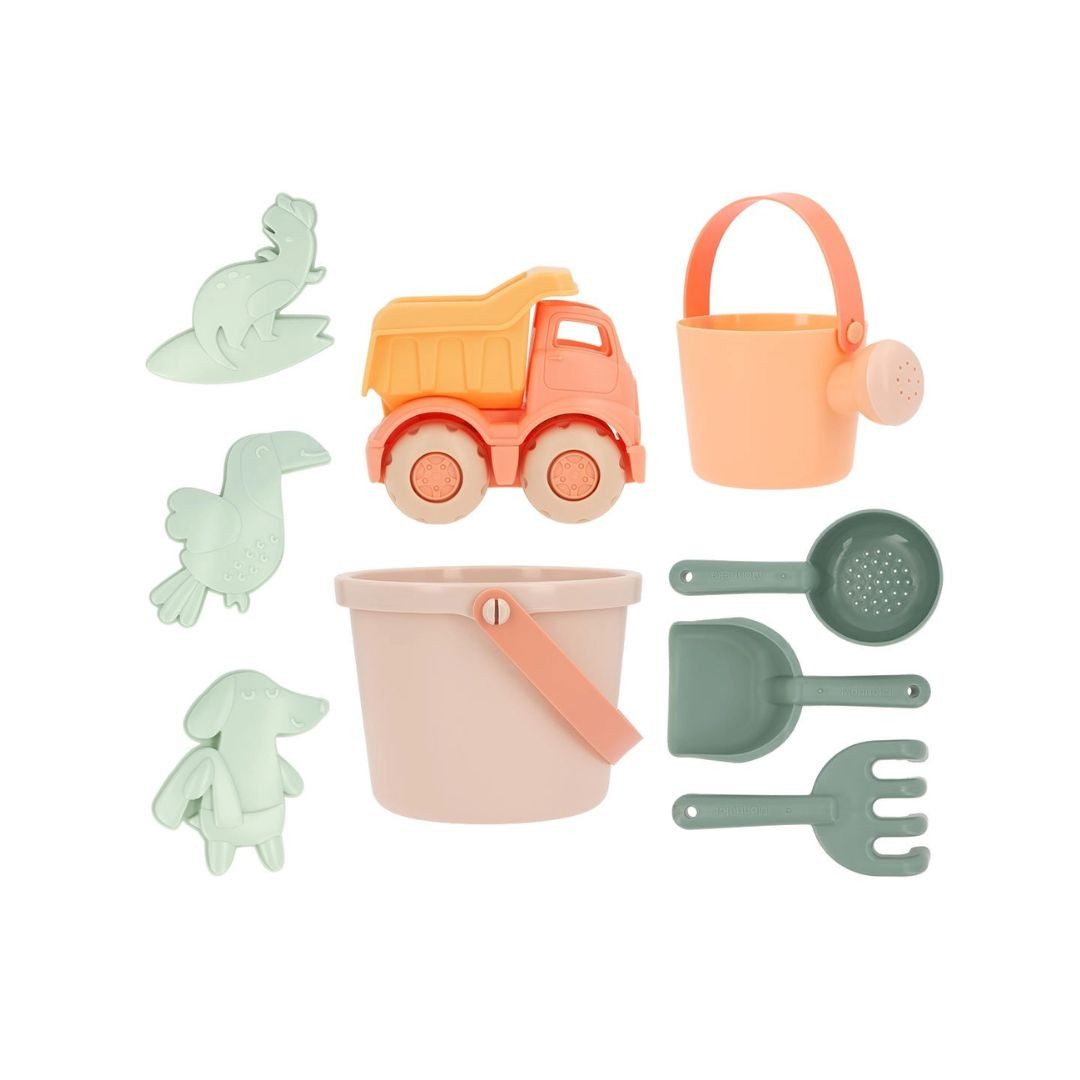 suebidou Sandform-Set Sand-Spielzeug 9 teilig orange/grün, günstig online kaufen