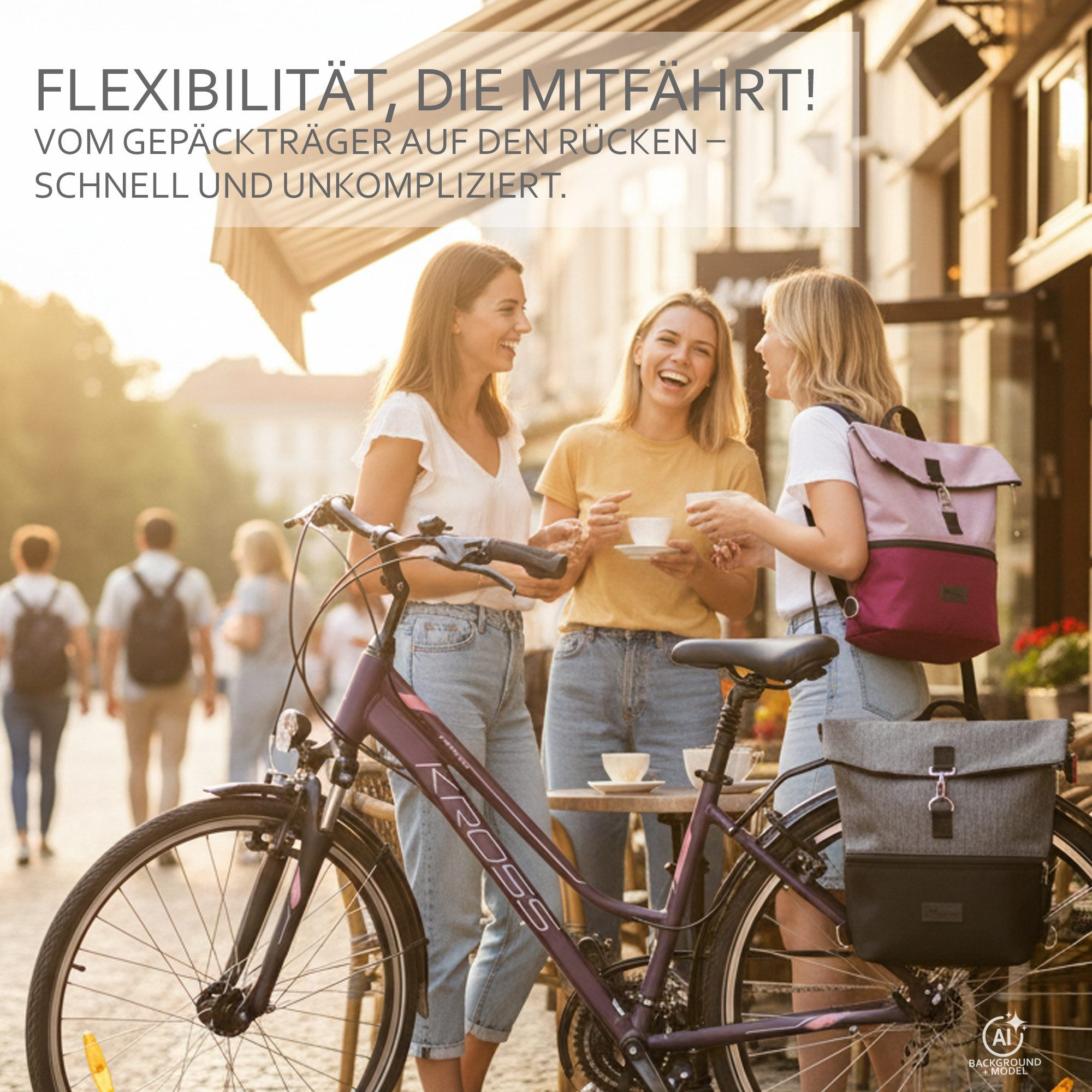 BambiniWelt by Rafael K. Fahrradtasche Fahrradtasche Gepäckträgertasche Rucksack Fahrradrucksack, Gepäckträgertasche/Fahrradrucksack