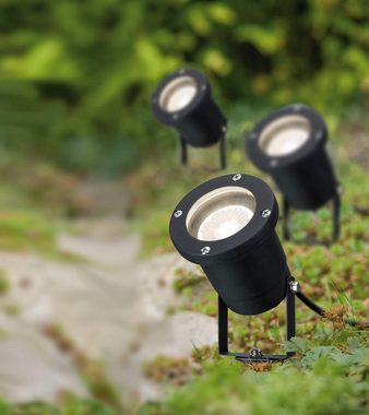 Paulmann LED Gartenstrahler Outdoor 230V Spotlight IP65 GU10 3x3,5W 230V 3000K Schwarz Aluminium, LED fest integriert, Warmweiß, GU10, IP65