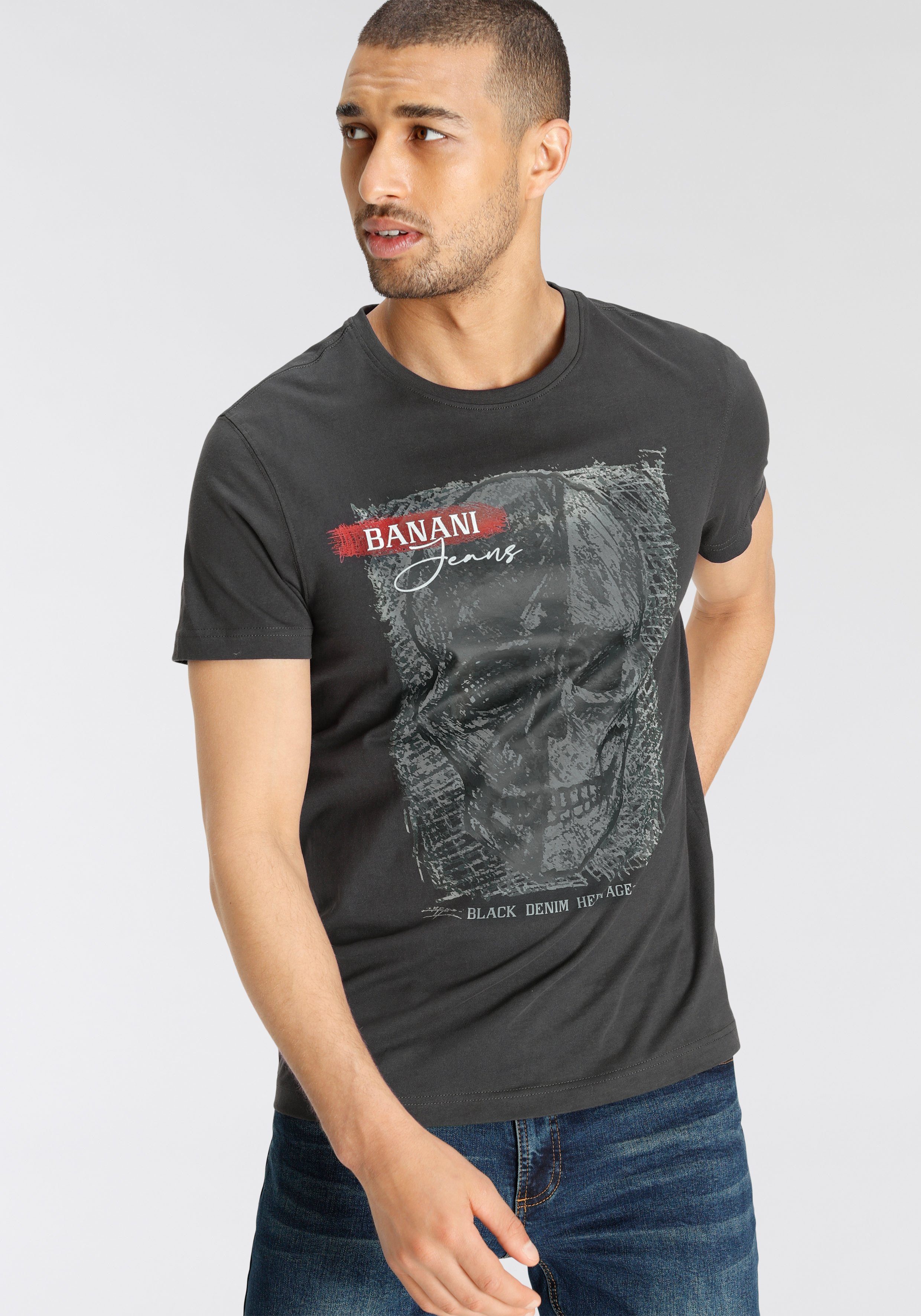 Hochwertige Neuerscheinungen Bruno Banani T-Shirt mit Frontprint großem