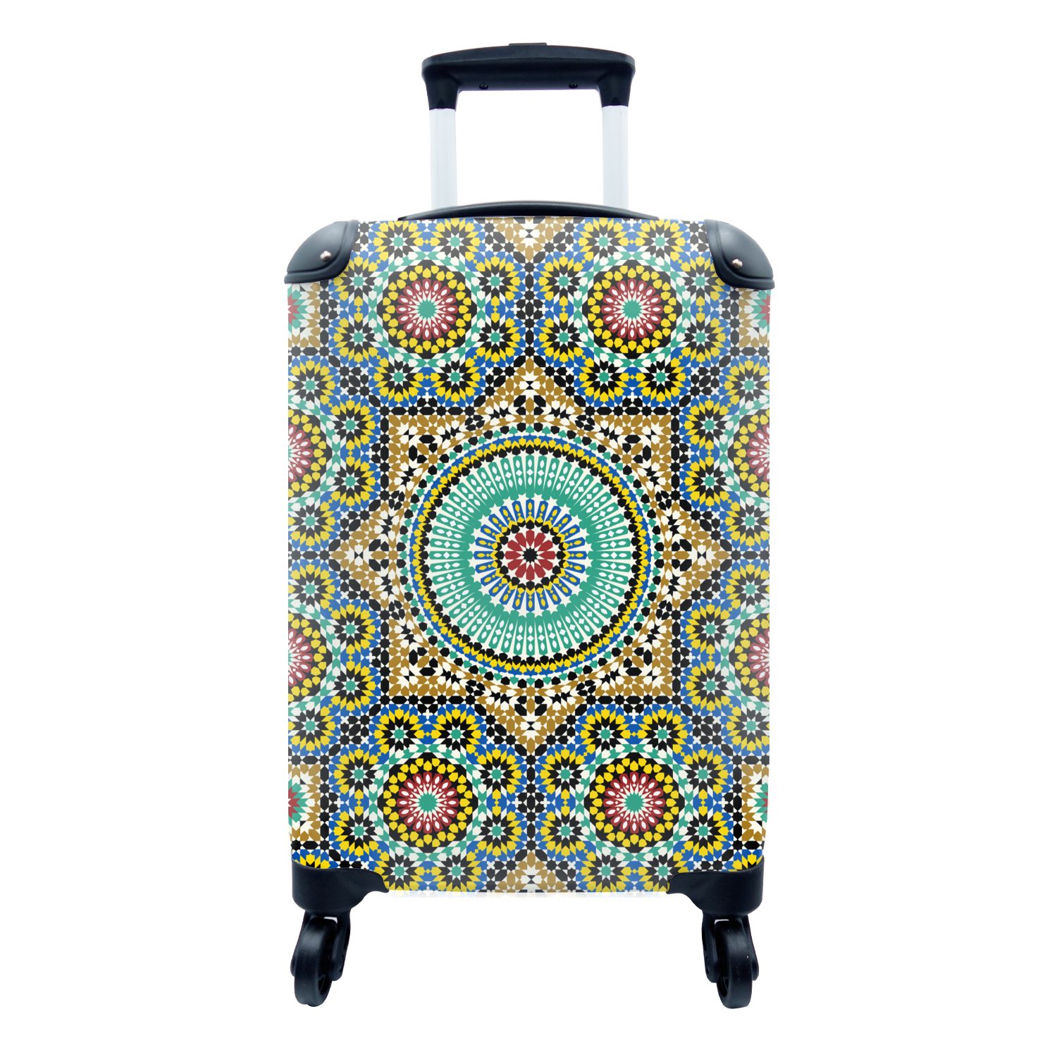 - Mandala, Reisetasche rollen, Reisekoffer mit Muster Rollen, Trolley, Handgepäck MuchoWow - Mosaik Ferien, für Handgepäckkoffer 4