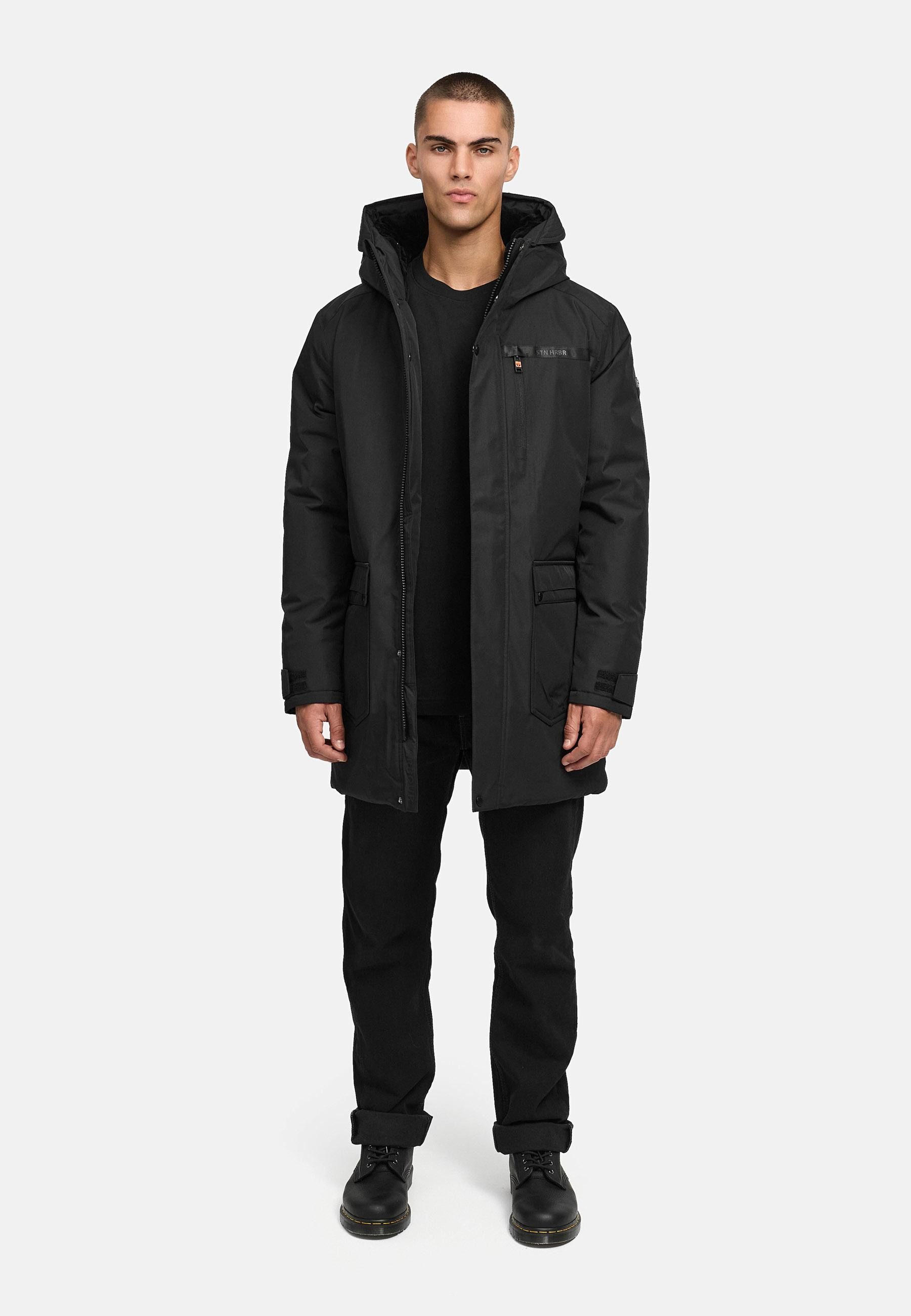 Stone Harbour Wintermantel Netaan XX Herren Kurzmantel mit kuscheliger Kapuze