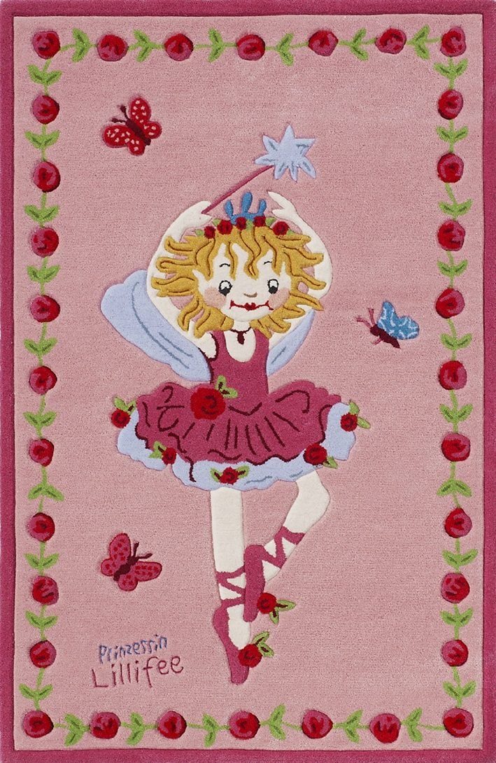 Kinderteppich LI-2200-01, Prinzessin Lillifee, rechteckig, 10 Konturschnitt, Kinderzimmer brillante mm, Höhe: Farben