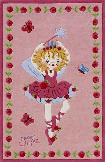 Kinderteppich LI-2200-01, Prinzessin Lillifee, rechteckig, Höhe: 10 mm, Konturschnitt, brillante Farben, Kinderzimmer