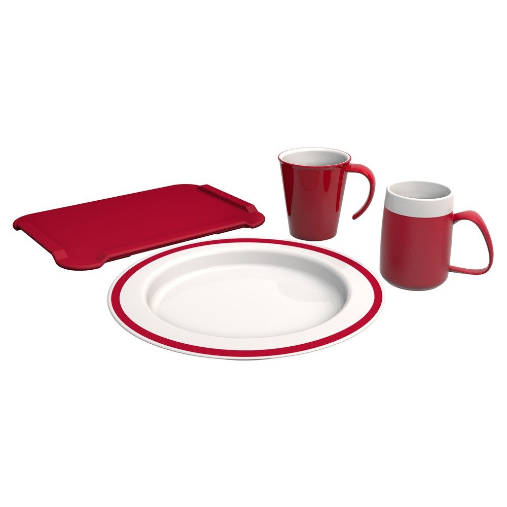 Ornamin Geschirr-Set Demenz-Set Plus M, Demenzgeschirr l Esshilfe l Trinkhilfe l Demenzhilfe l Alltagshilfe