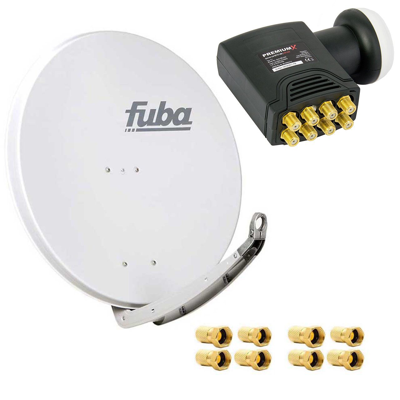 fuba Fuba DAA 850 G Satellitenantenne Alu Grau HDTV 4K DELUXE Octo LNB SAT-Antenne