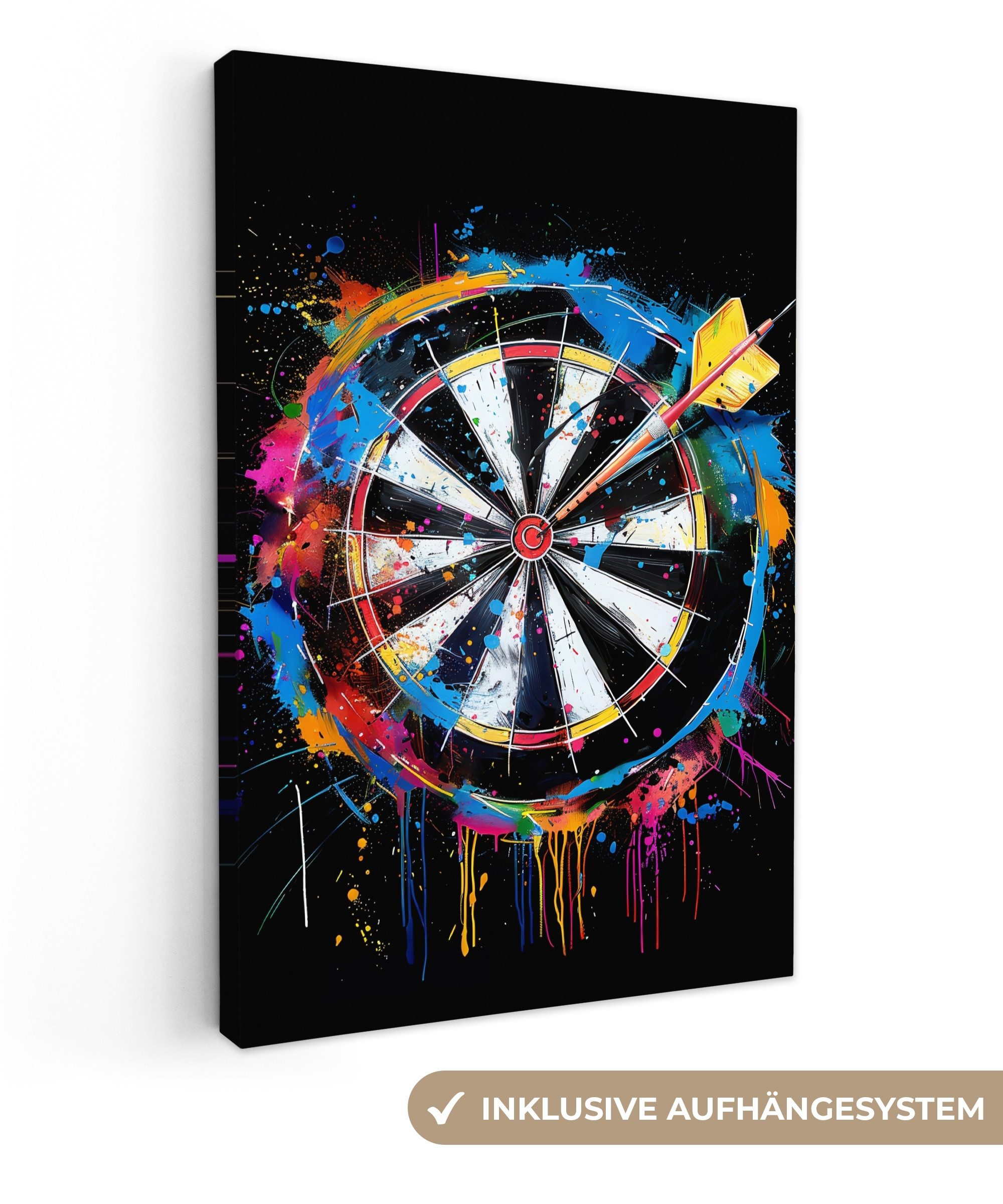 OneMillionCanvasses® Leinwandbild Graffiti - Sport - Darts - Dartscheibe, F günstig online kaufen