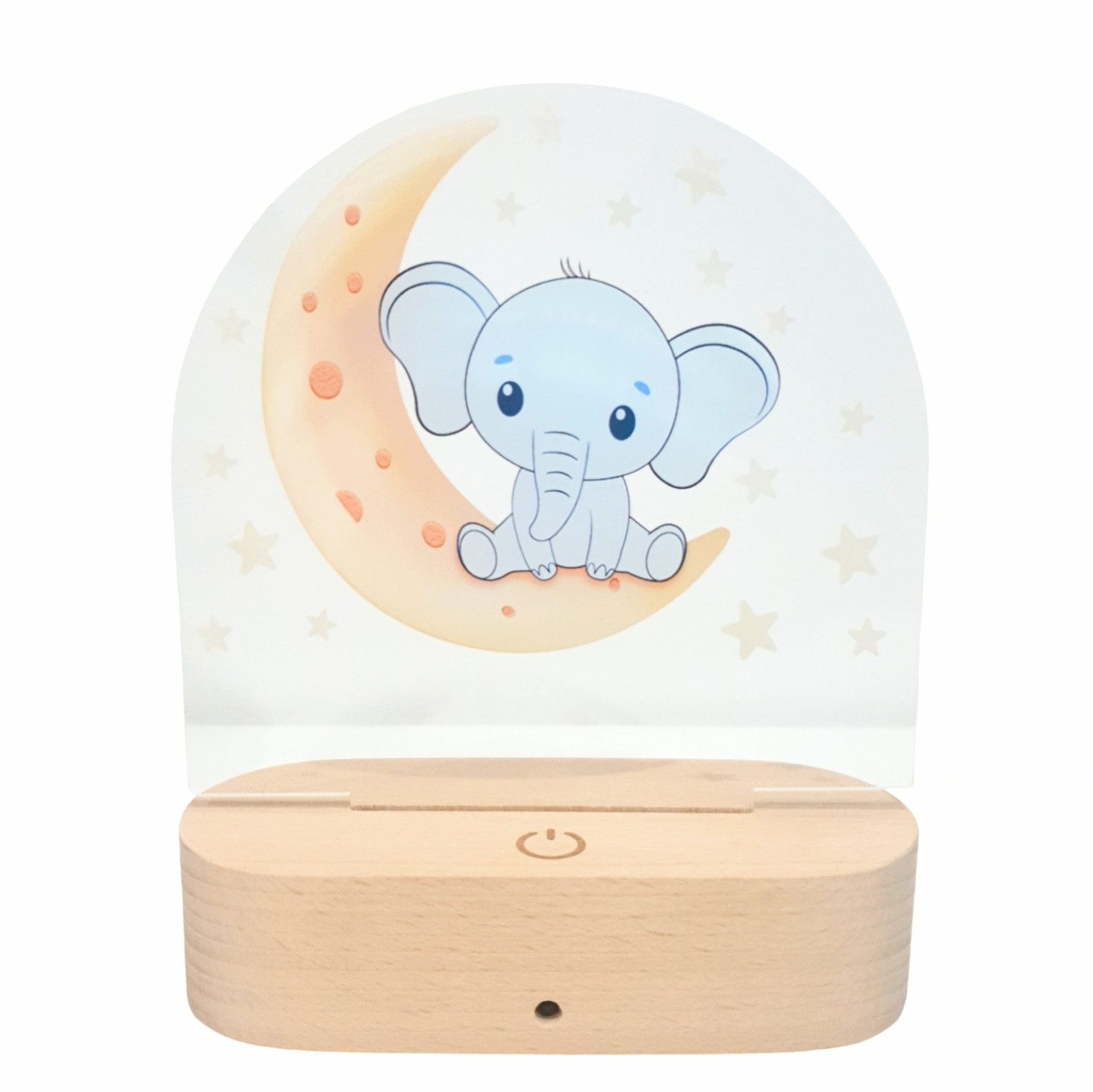 Little Lorien Nachtlicht Elefanten Nachtlicht für Kinder –Farbwechsel Holz-Basis Fernbedienung, 16 Farbe, Tageslichtweiß, Blau, Rot, Gelb, Orang, Grün, Pink