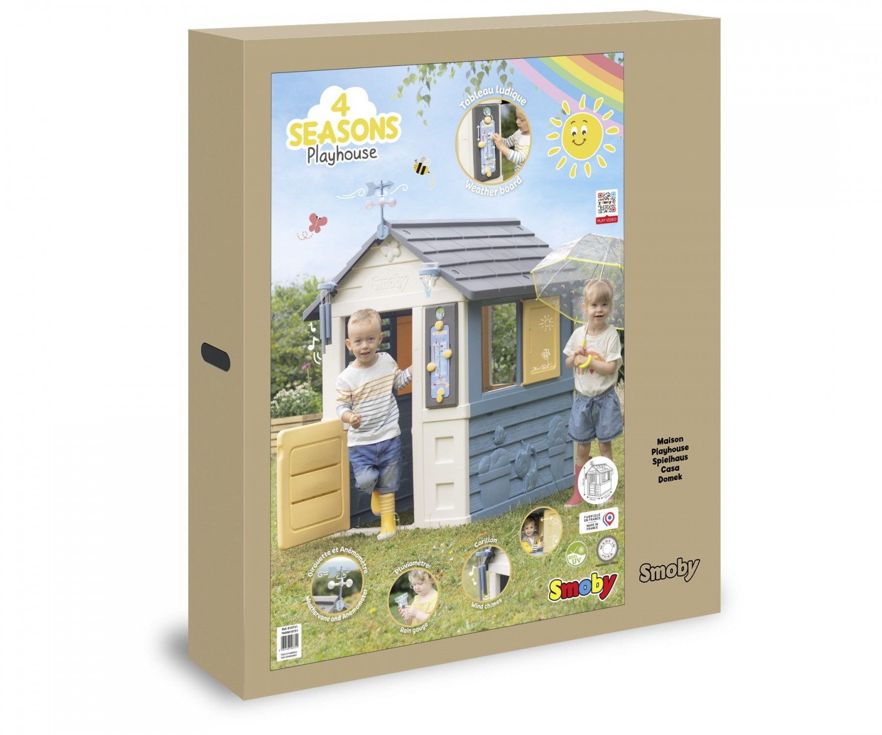 Smoby Spielhaus Smoby Outdoor Spielzeug Garten Spielhaus 4Seasons