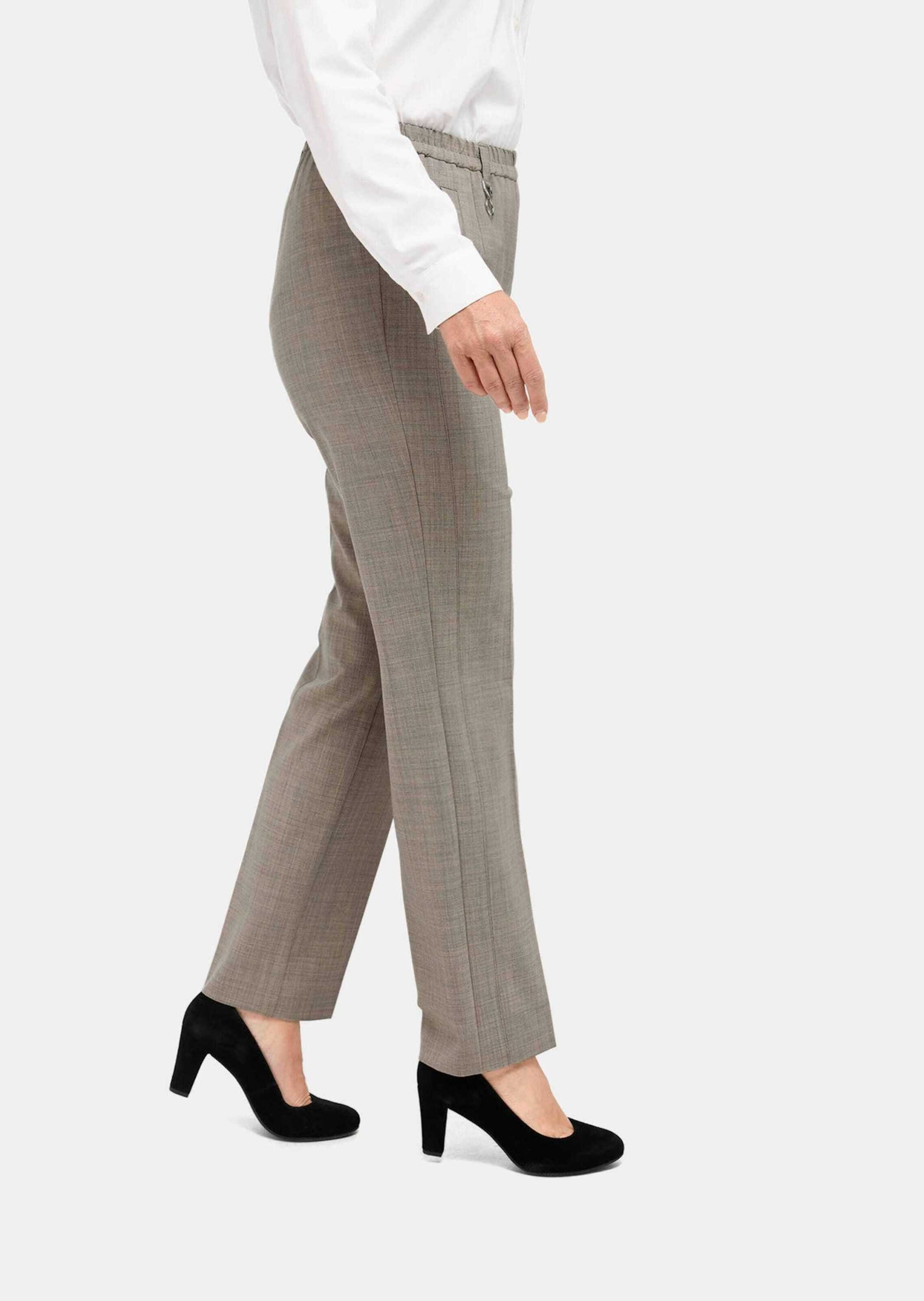 GOLDNER Schlupfhose Elegante Stretchhose mit Komfortbund Wollhose mit Eingriffstaschen, Bügelfalten und Knöchellänge