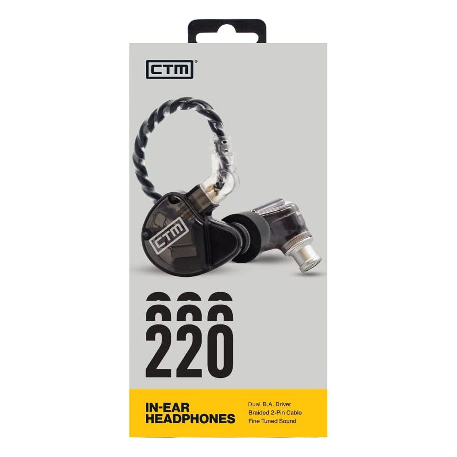 Monitor-Kopfhörer Kabelgebunden) CE220 Präzision, Audio Ear mit In-Ear-Kopfhörer nicht Tuch CTM (Voller CTM zutreffend, In Grau Sound,