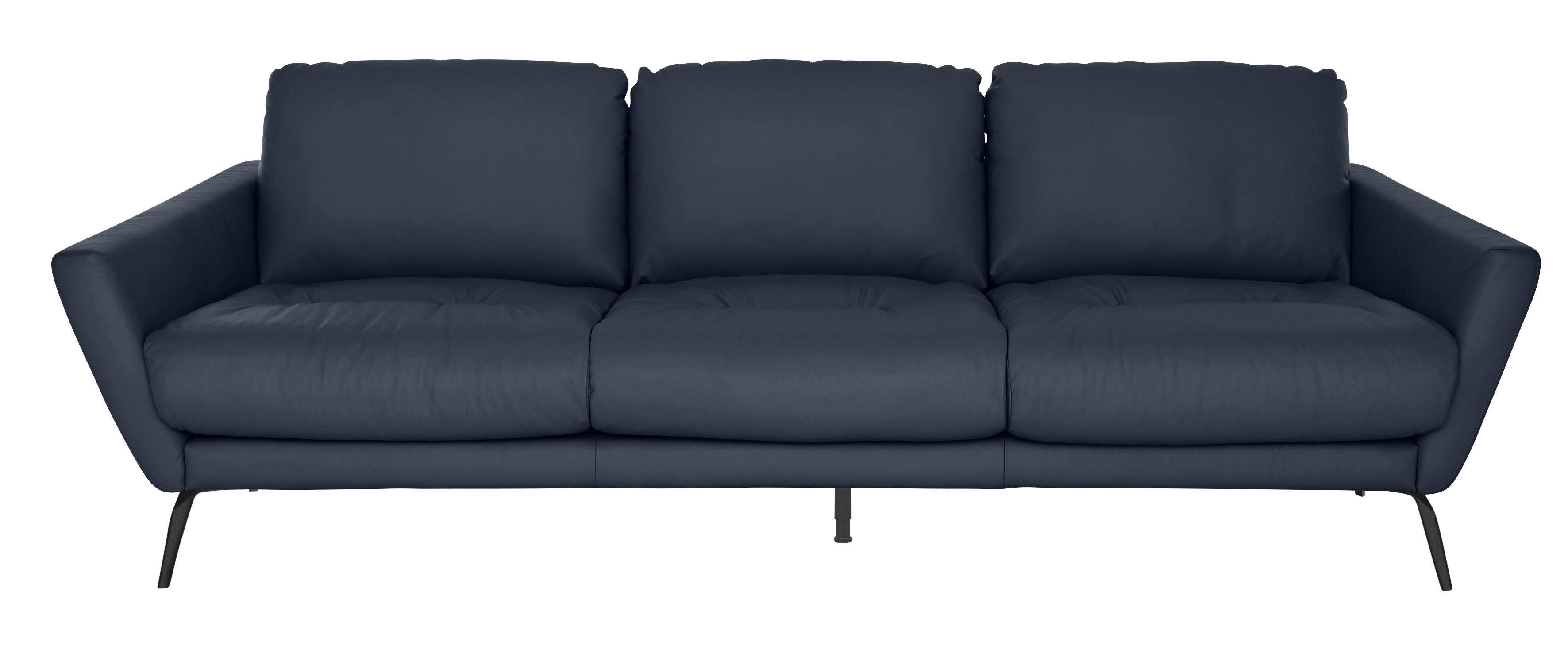 schwarz Sitz, mit softy, im Big-Sofa Heftung pulverbeschichtet W.SCHILLIG Füße dekorativer